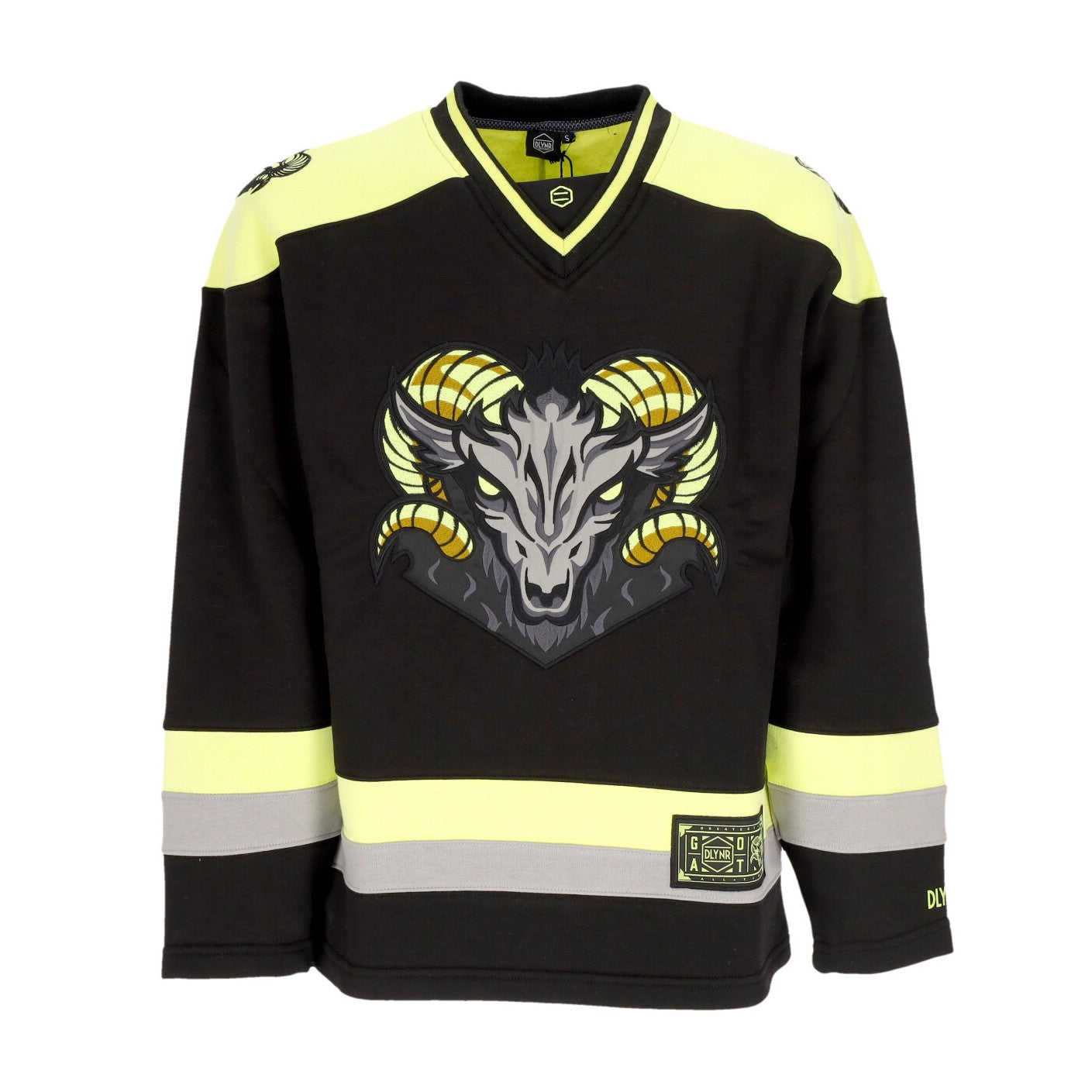 Dolly Noire, Felpa Tipo Hockey Uomo Goat Hockey Crewneck, Black