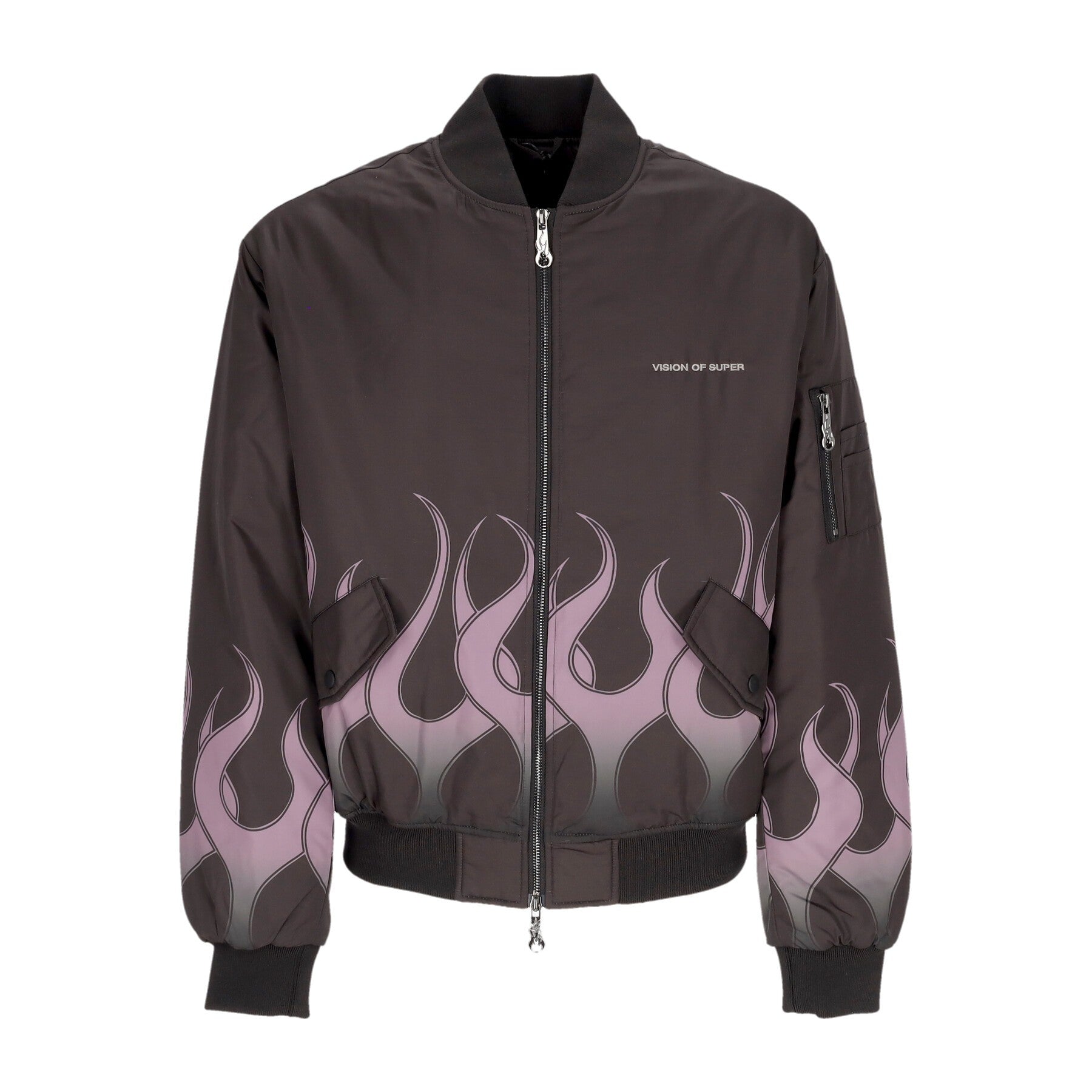 Vision Of Super, Giubbotto Bomber Uomo Flames Bomber, Black/purple