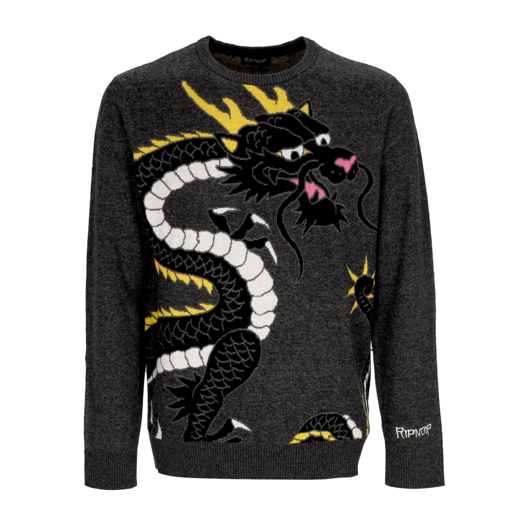 Ripndip, Maglione Uomo Ryu Knit Sweater, Black Heather