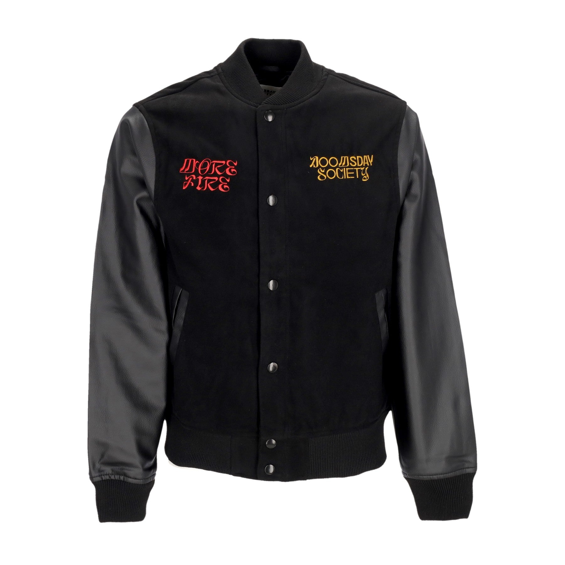 Doomsday, Giubbotto College Uomo More Fire Varsity Jacket, Black