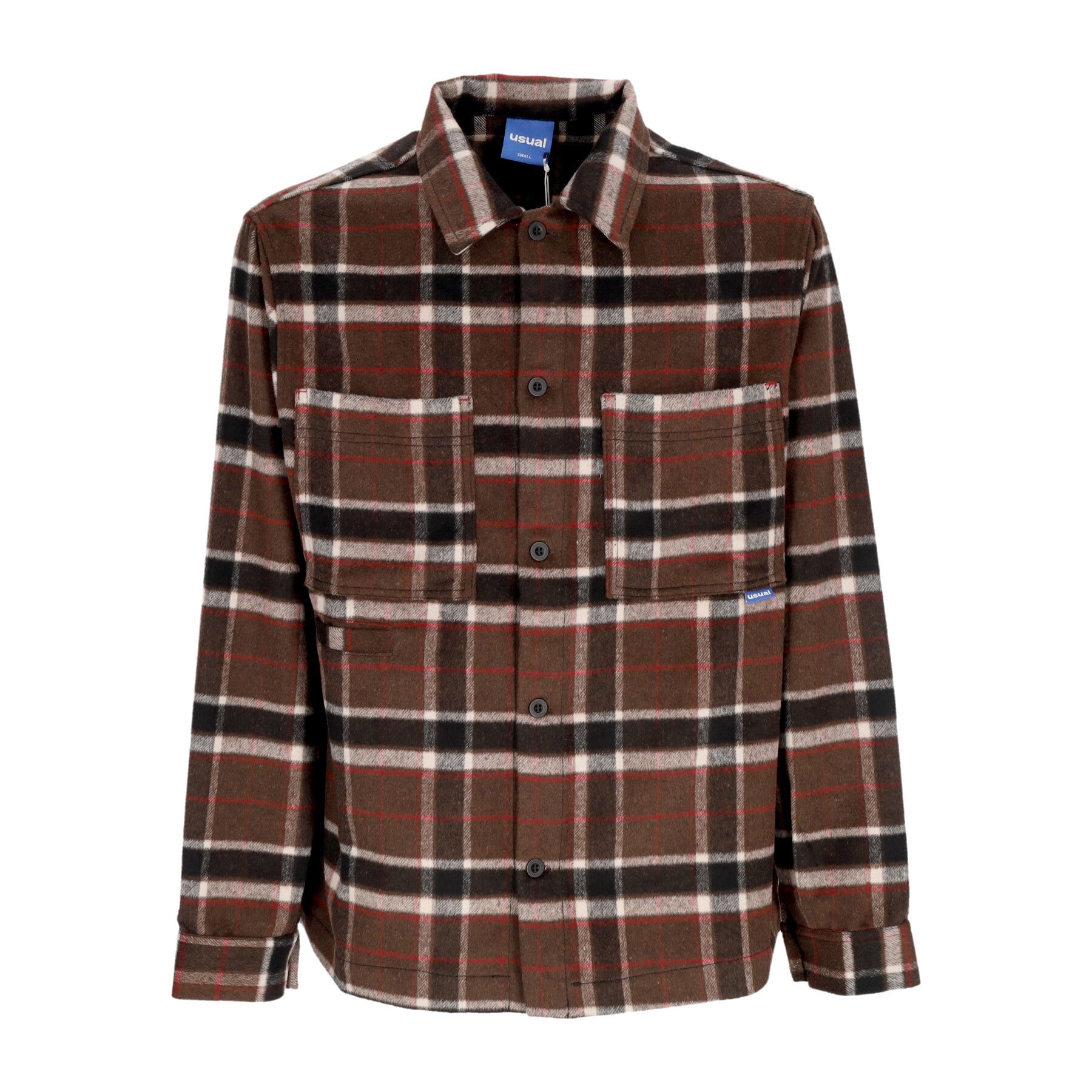 Usual, Camicia Manica Lunga Uomo Cervino Button Shirt, Brown
