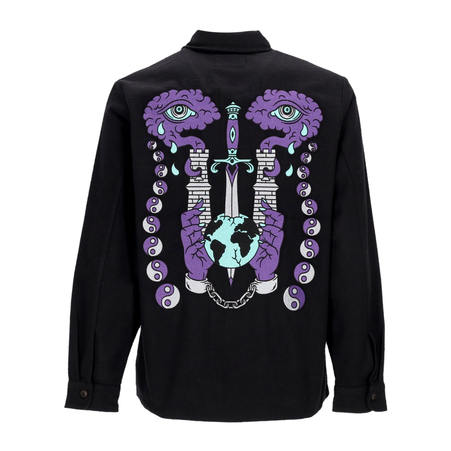 Doomsday, Camicia Manica Lunga Uomo Art Of Seeing Flannel Shirt, Black