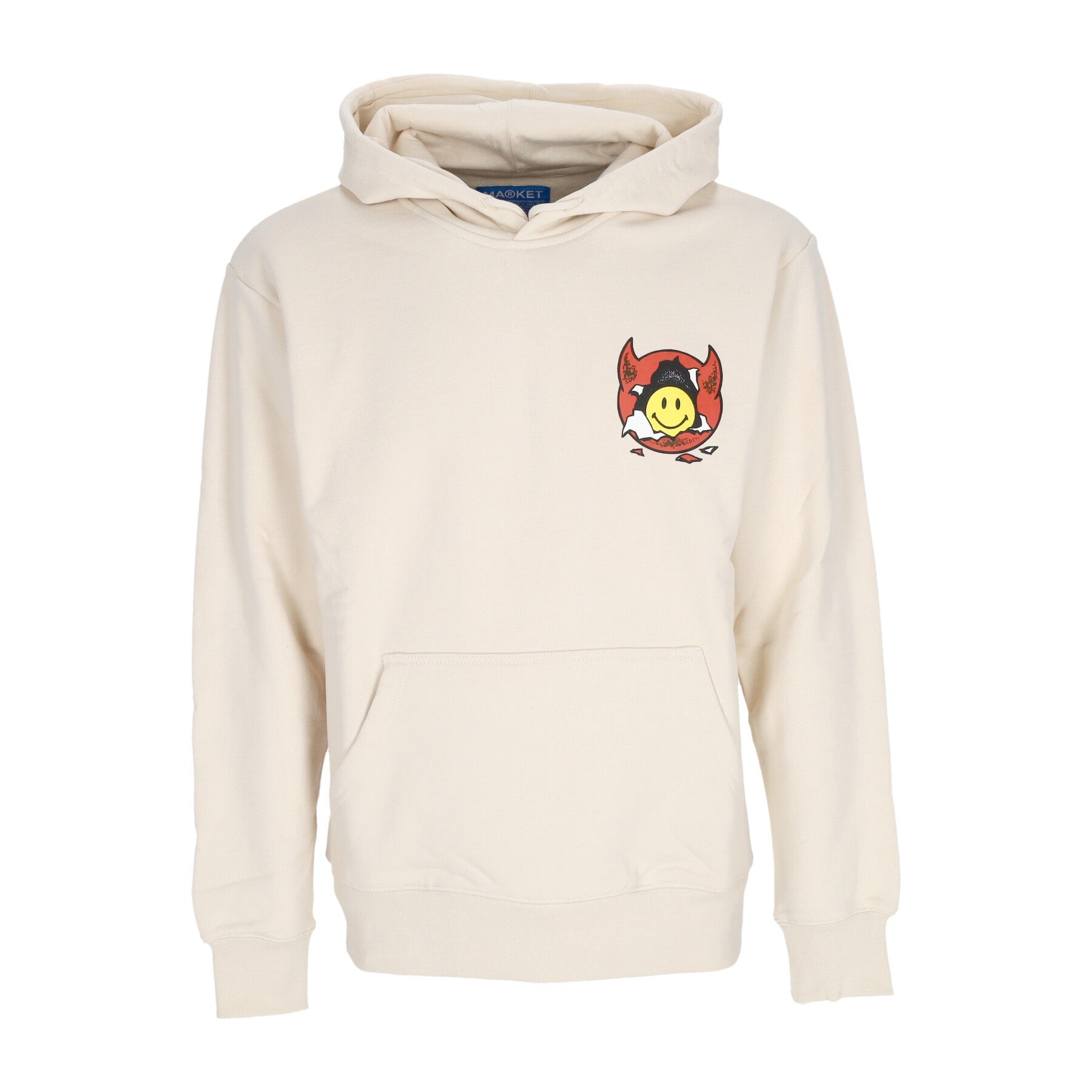 Market, Felpa Cappuccio Uomo Smiley Inner Peace Pullover Hoodie, Acorn