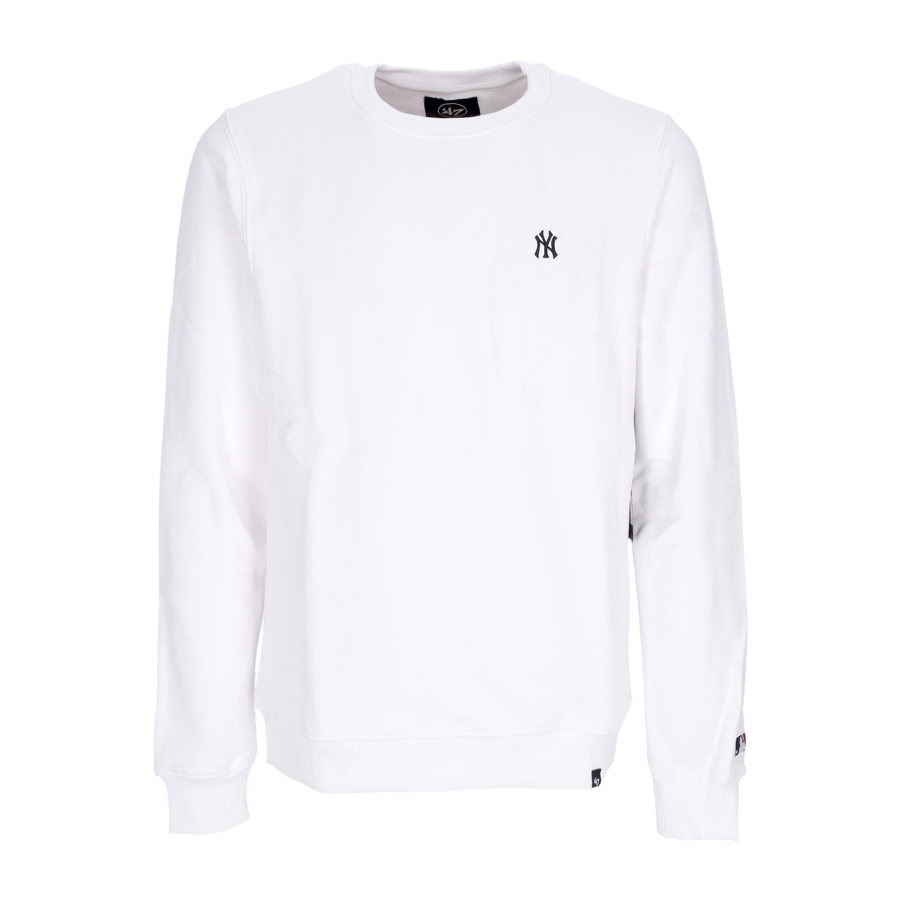 47 Brand, Felpa Girocollo Uomo Mlb Base Runner Emb Burnside Crew Neyyan, White Wash