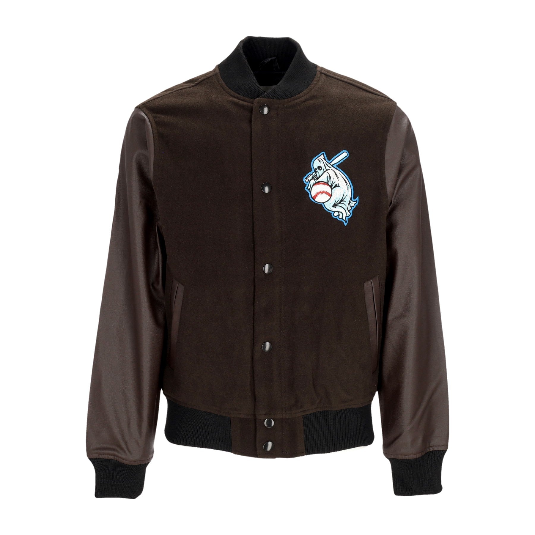 Doomsday, Giubbotto College Uomo Ghost Varsity Jacket, Brown