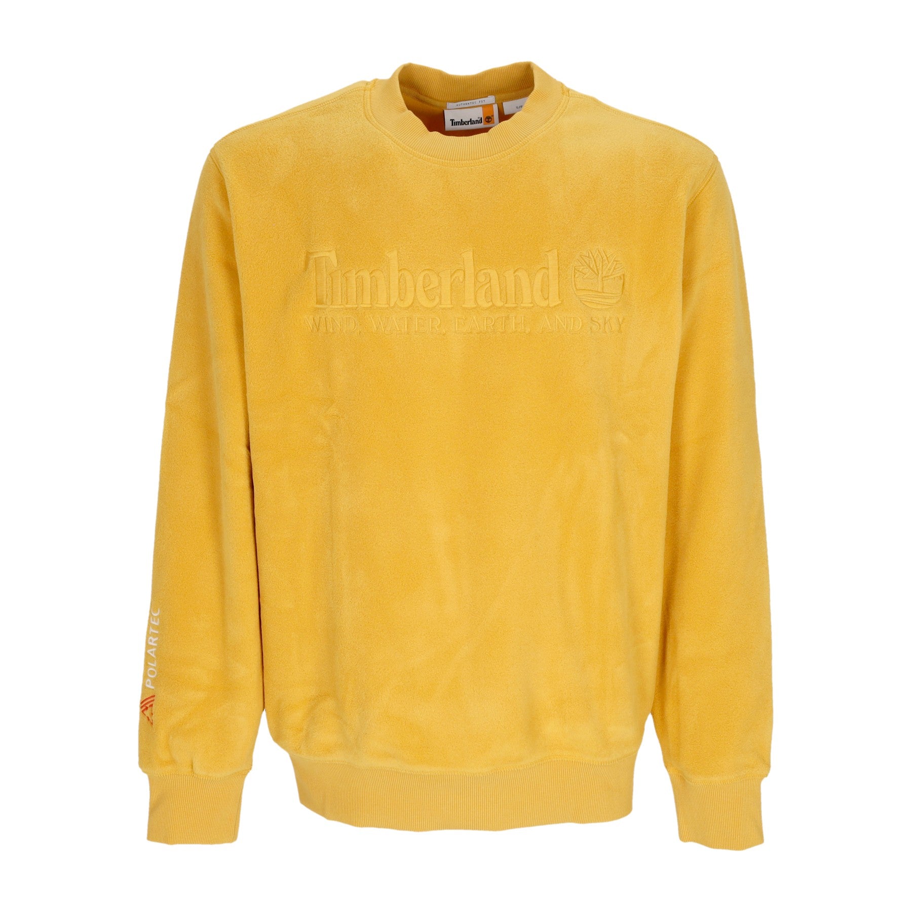 Timberland, Felpa Girocollo Uomo Linear Logo Crewneck, Mineral Yellow