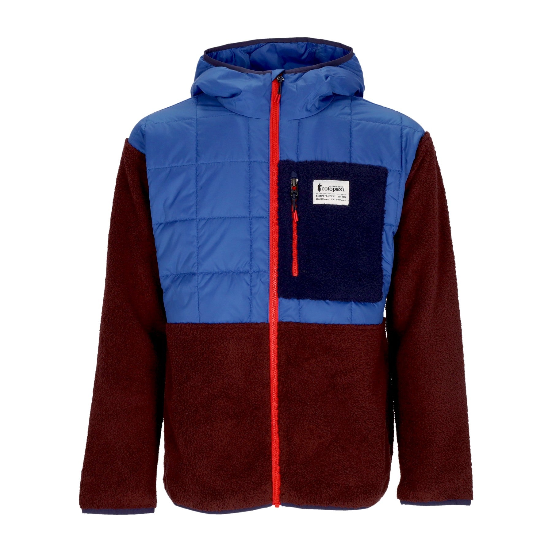 Cotopaxi, Orsetto Uomo Trico Hybrid Hooded Jacket, Blue Violet/wine