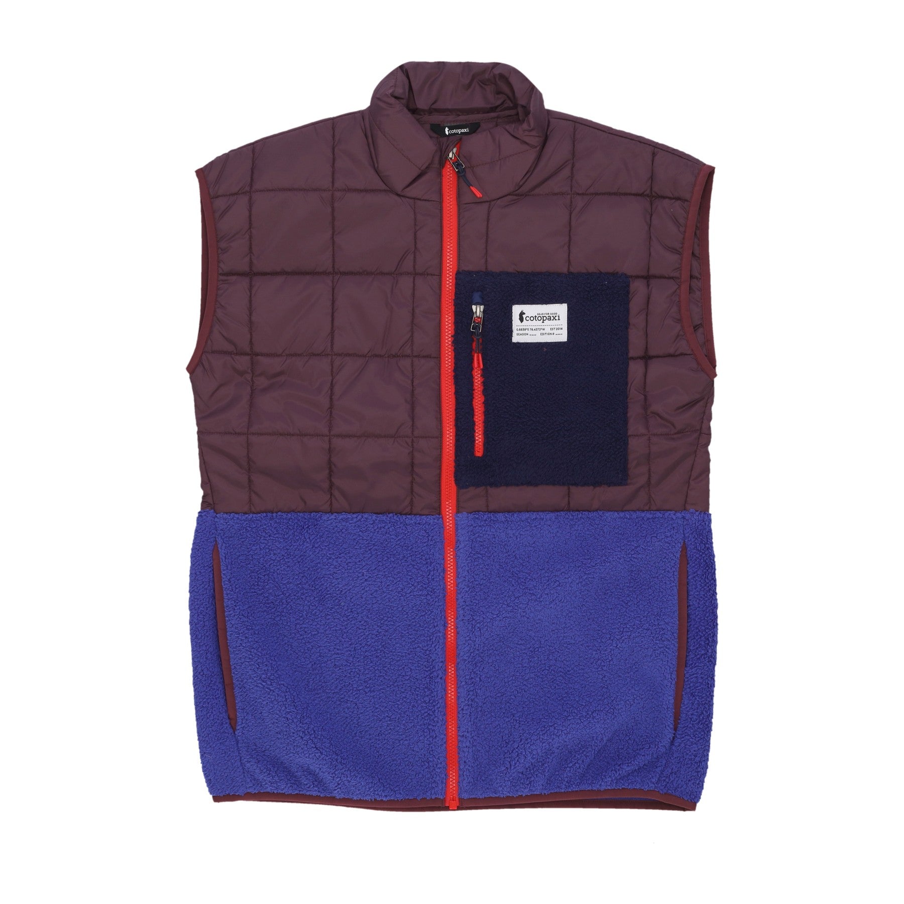 Cotopaxi, Smanicato Uomo Trico Hybrid Vest, Wine/blue Violet