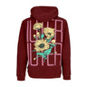 Iuter, Felpa Cappuccio Uomo Spine Skulls Hoodie, Burgundy