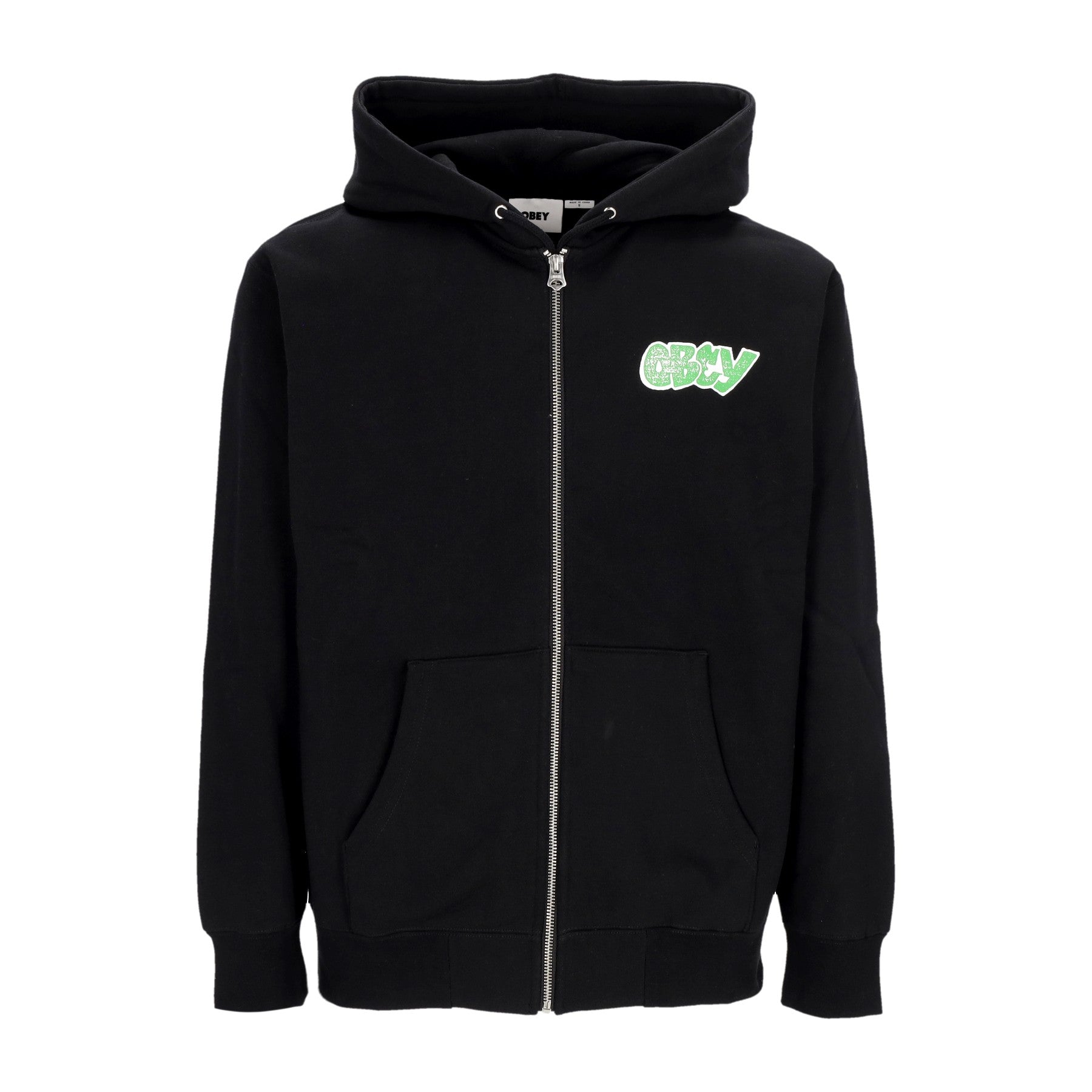 Obey, Felpa Cappuccio Zip Uomo City Watch Dog Premium Zip Hooded Fleece, 