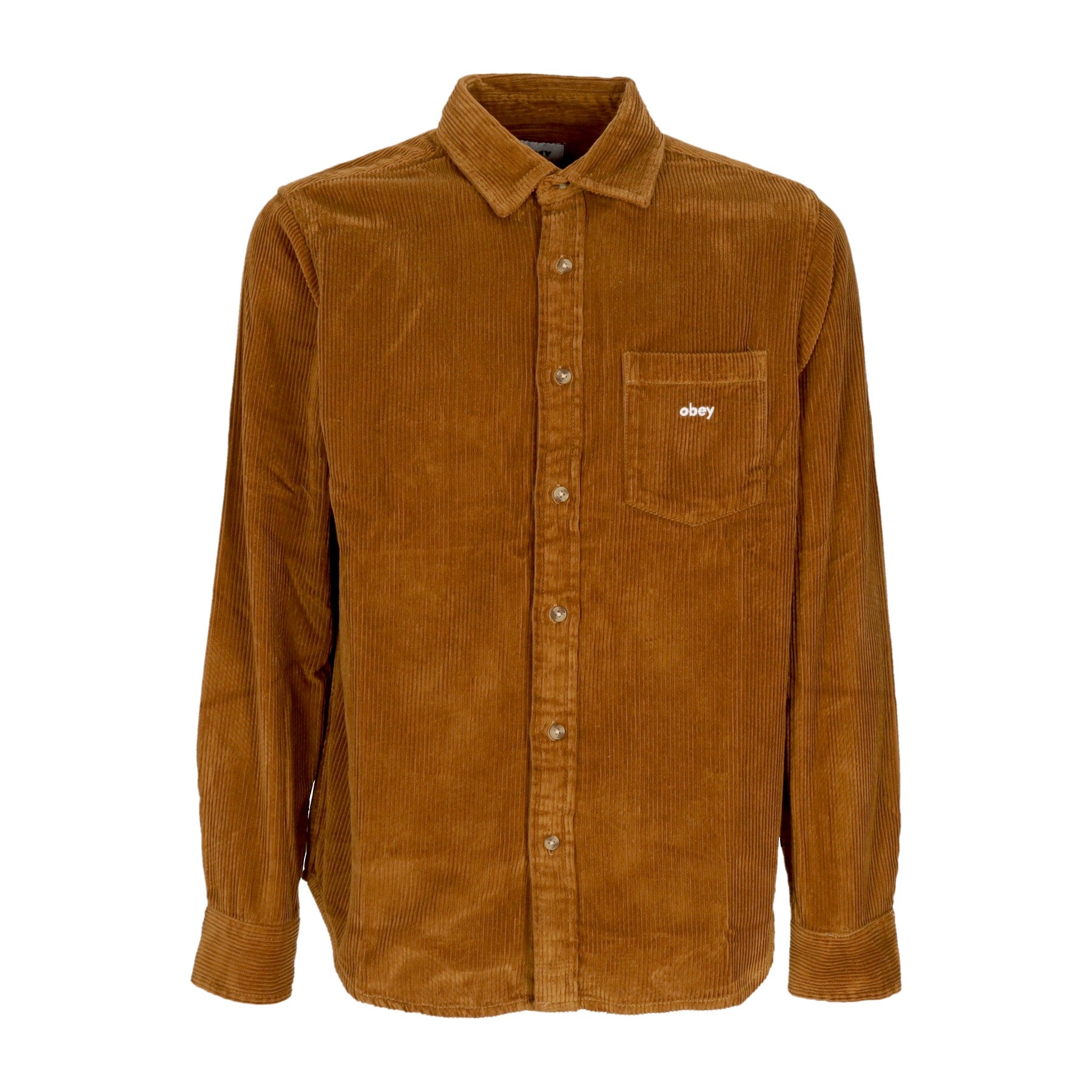 Obey, Camicia Manica Lunga Uomo Miles L/s Woven, Catechu Wood