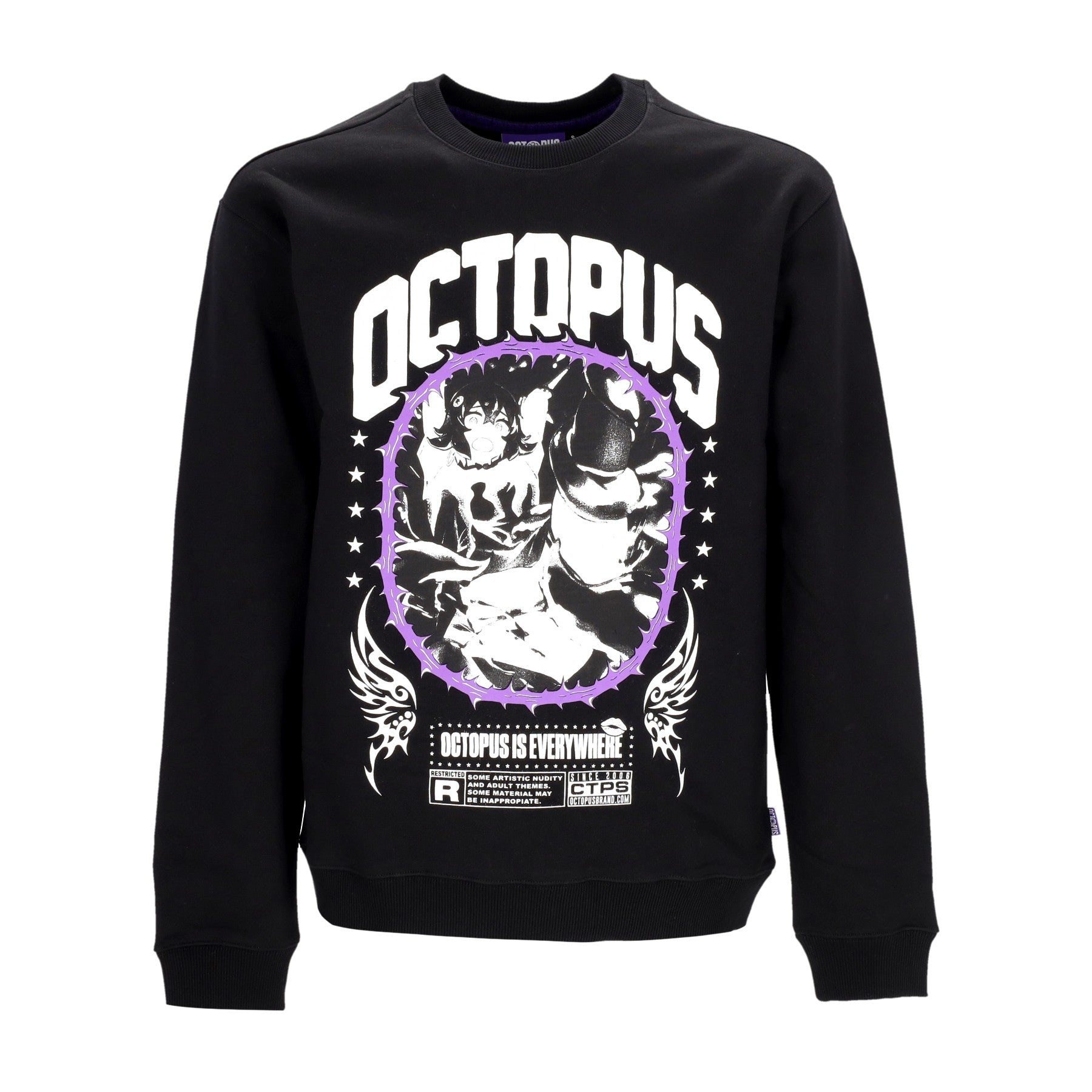 Octopus, Felpa Girocollo Uomo Hentai Thorns Crewneck, Black