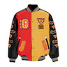 Game, Giubbotto College Uomo Respect Loyalty Truth Varsity Jacket, Jolly Black/royal Red/mustard