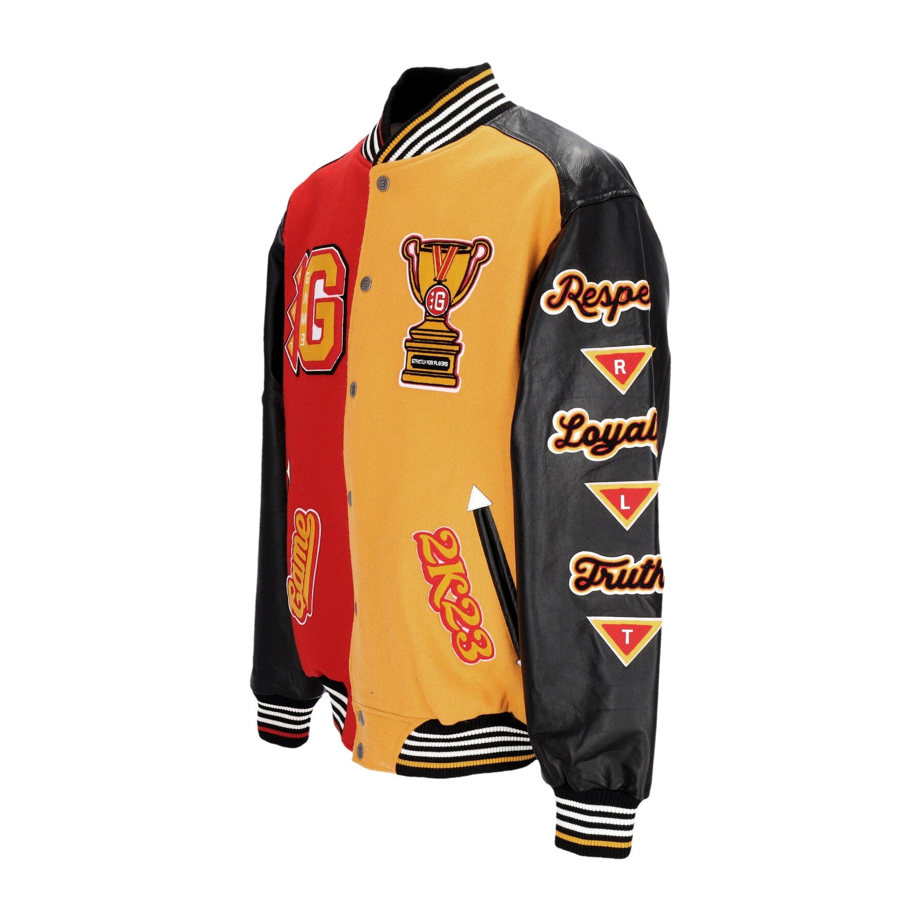 Game, Giubbotto College Uomo Respect Loyalty Truth Varsity Jacket, 