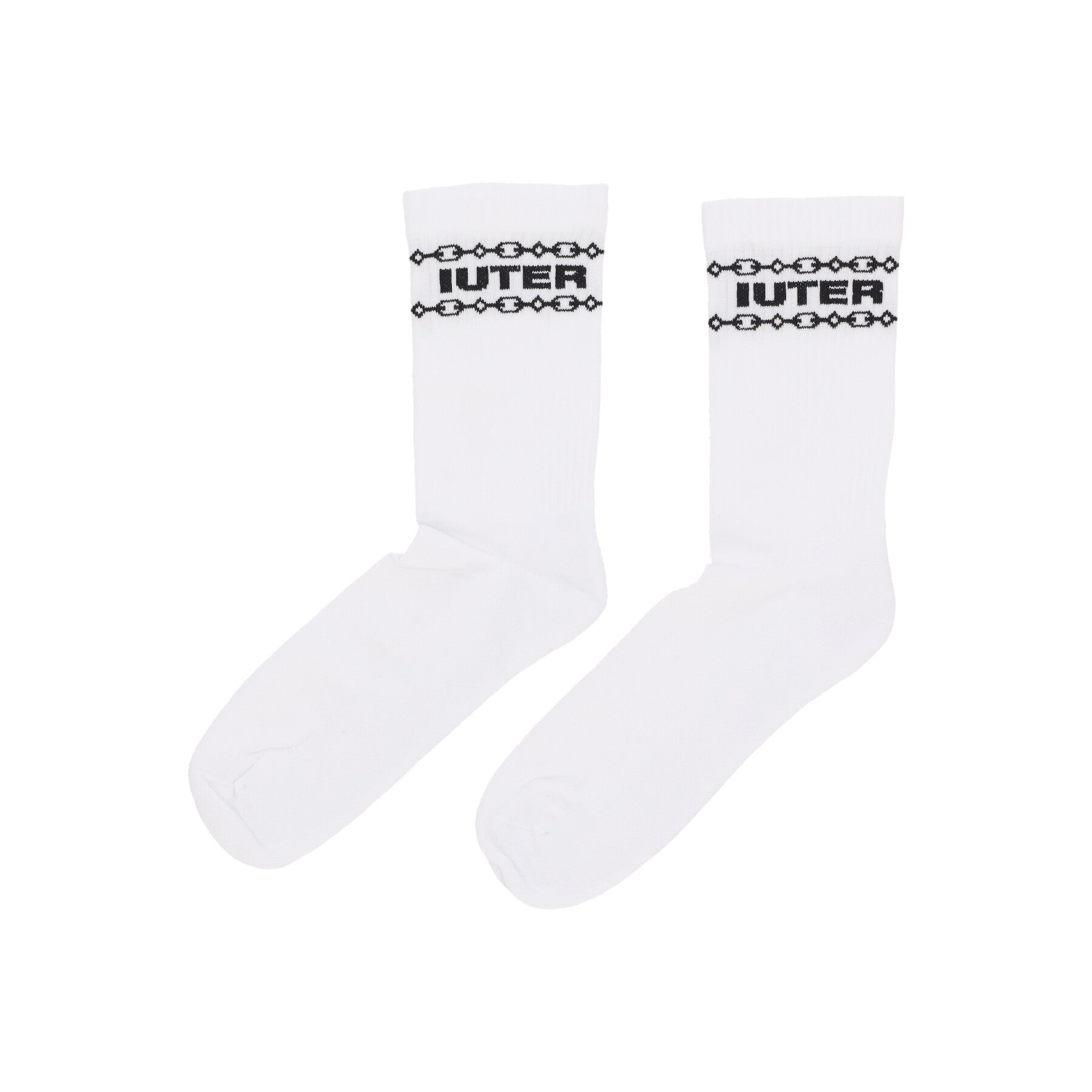 Iuter, Calza Media Uomo Chain Socks, White