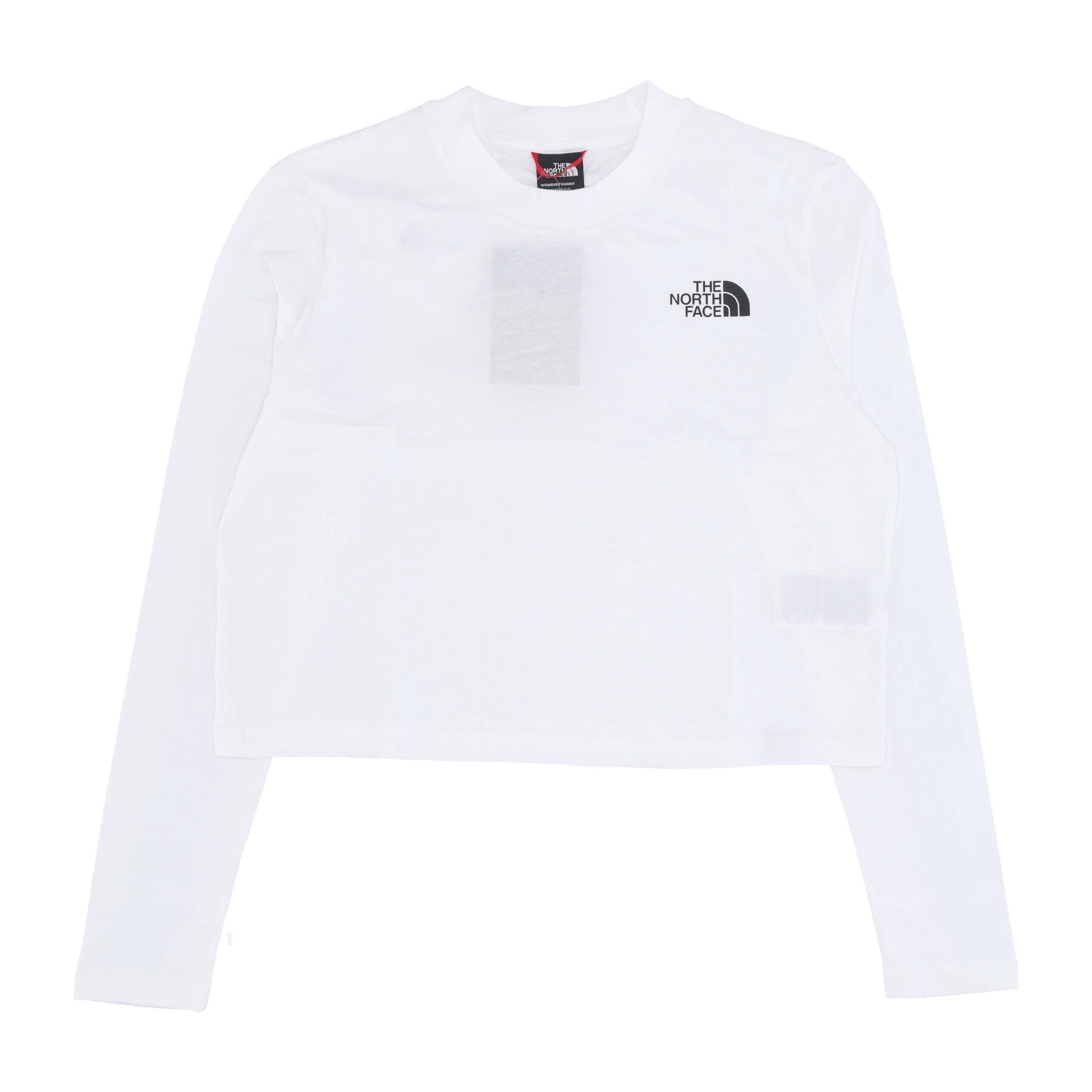 The North Face, Maglietta Manica Lunga Corta Donna W L/s Crop Tee, Gardenia White