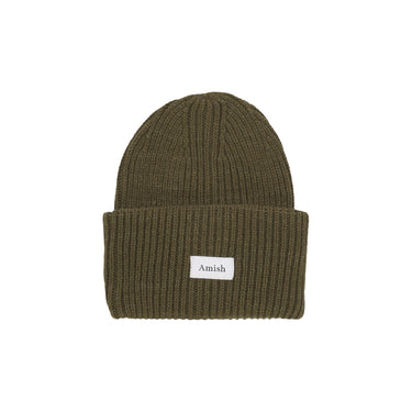 Amish, Cappello Uomo Wool Blend Beanie, Olive Branch