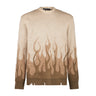 Vision Of Super, Uomo Jacquard Flames Jumper, Beige