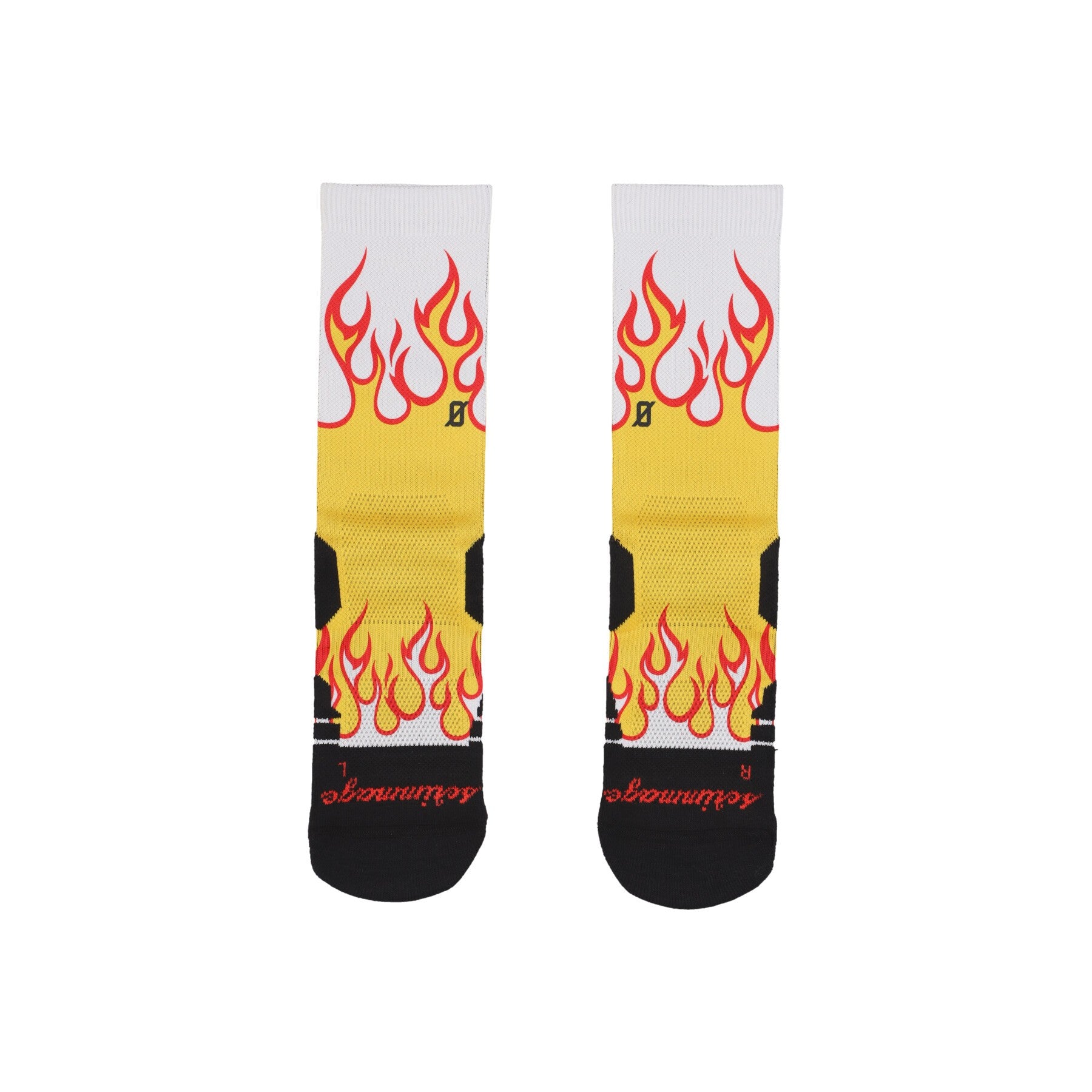 Scrimmage, Calza Media Uomo Flame, White/yellow