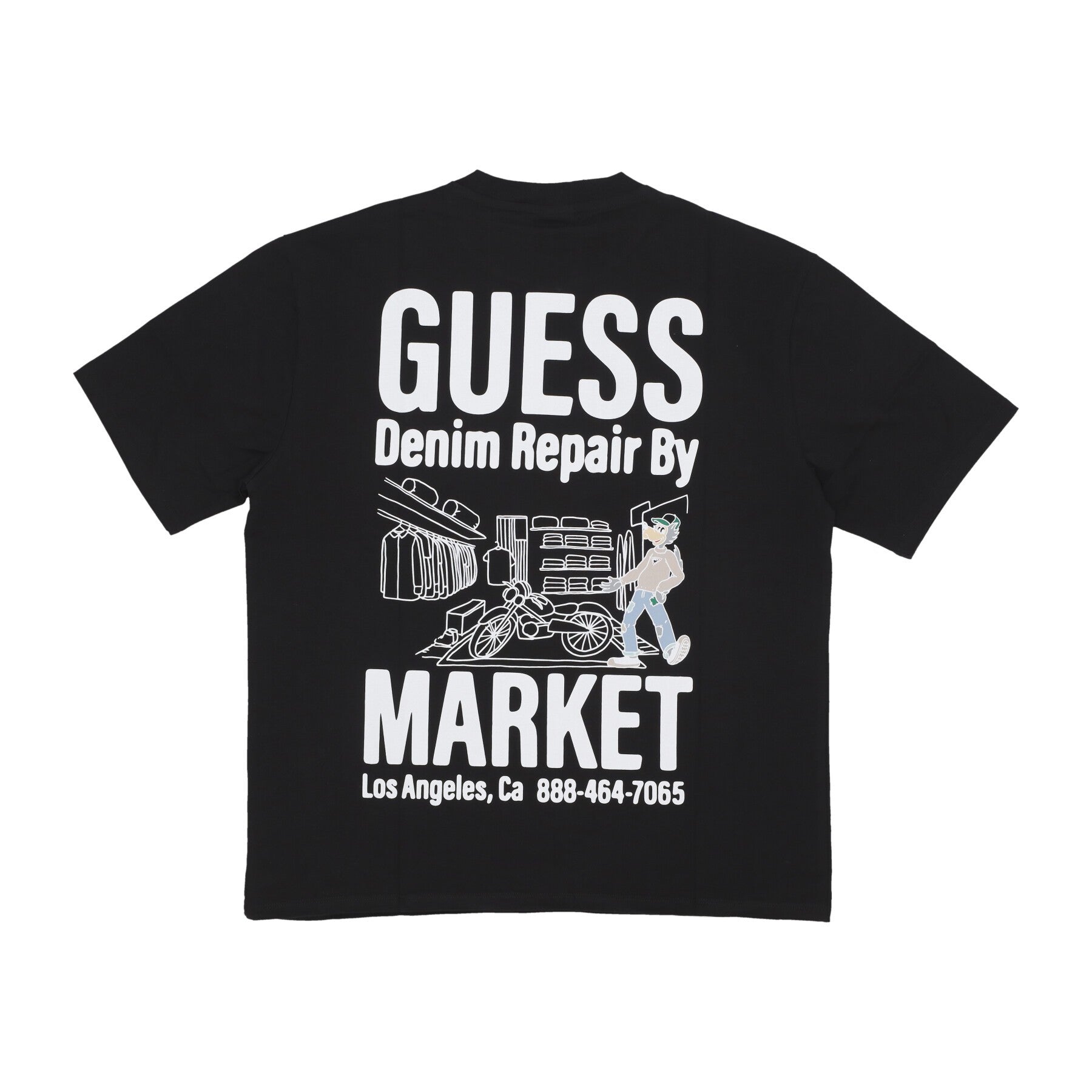 Guess Originals, Maglietta Uomo Go Market Shop Tee X Market, Jet Black A996