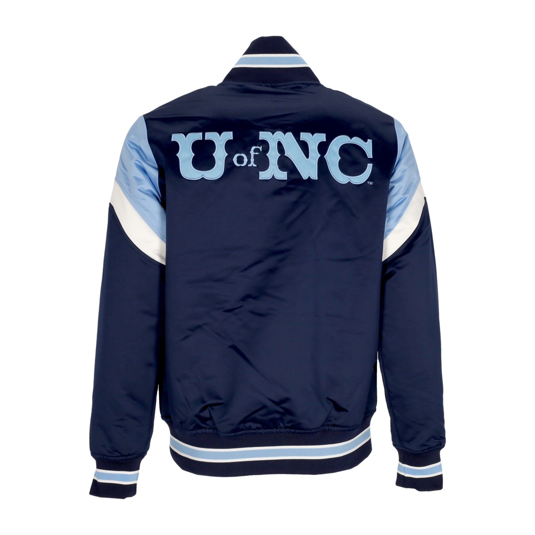 Mitchell & Ness, Giubbotto Bomber Uomo Ncaa Heavyweight Satin Jacket Unchee, 