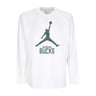 Jordan Nba, Maglietta Manica Lunga Uomo Nba Essentials L/s Tee Milbuc, White