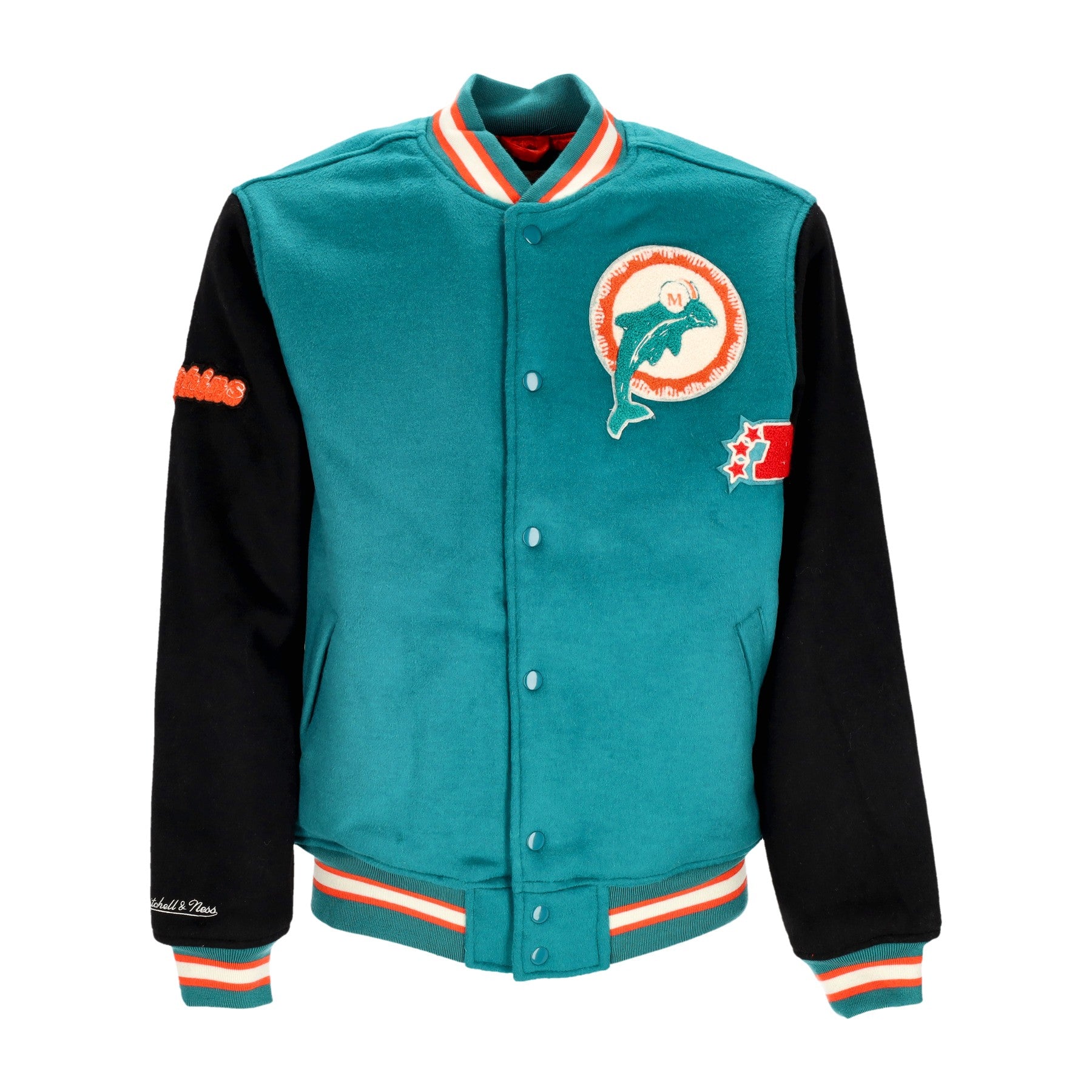 Mitchell & Ness, Giubbotto College Uomo Nfl Team Legacy Varsity Jacket Miadol, Teal/black