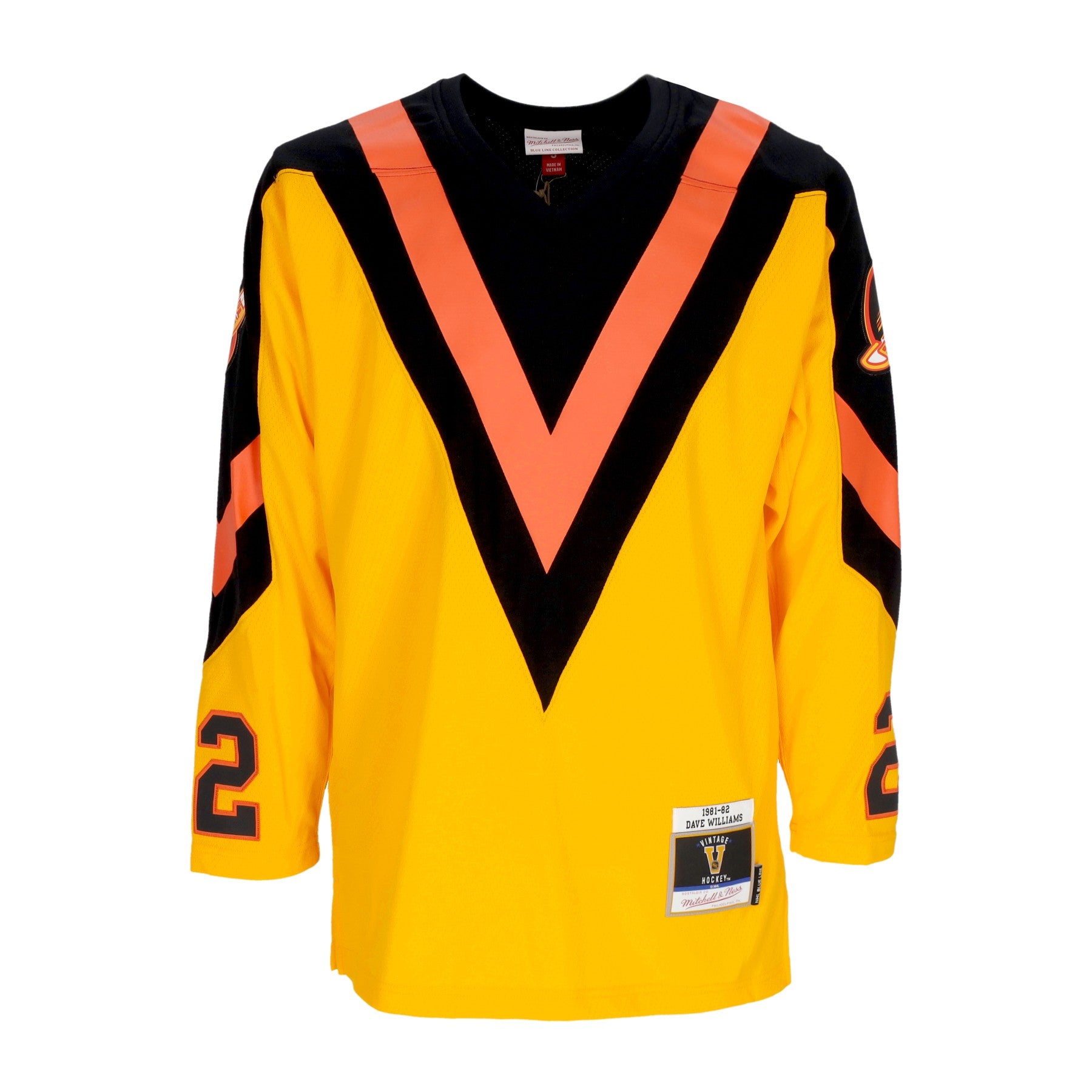 Mitchell & Ness, Casacca Hockey Uomo Nhl Yellow Jersey 1981 No 22 Williams Vancan, Yellow