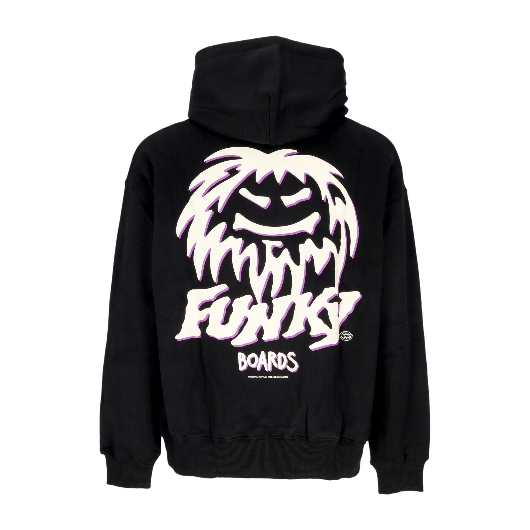 Funky, Felpa Cappuccio Uomo Oldschool Hoodie, Black