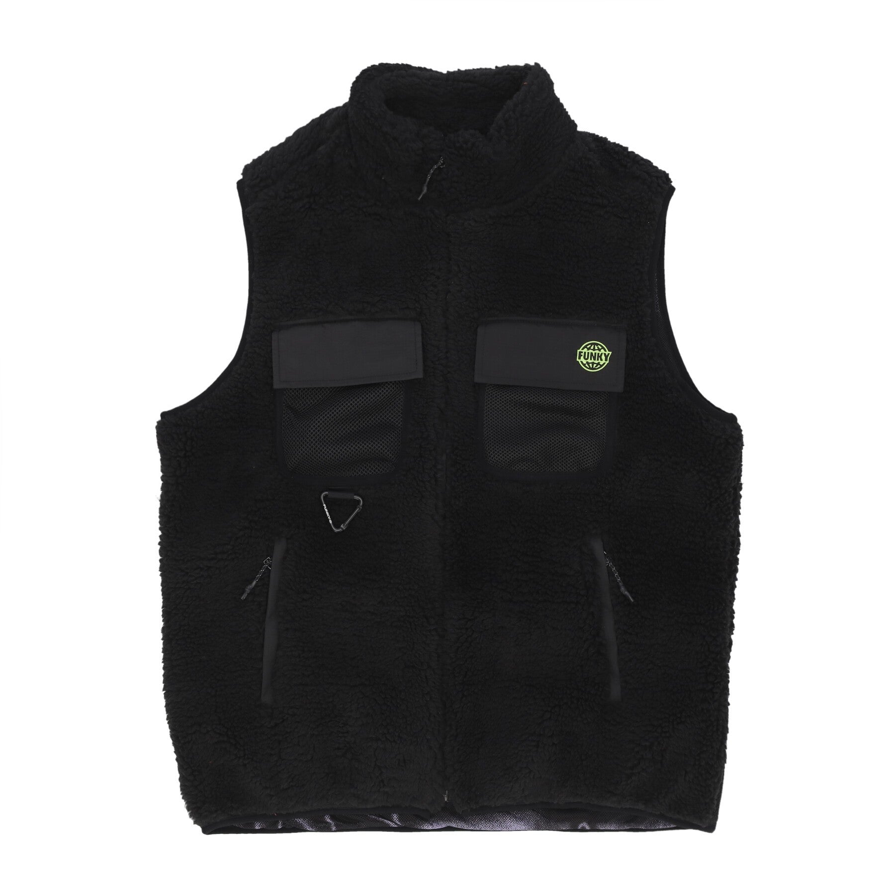 Funky, Smanicato Uomo Grog Sherpa Vest, Black
