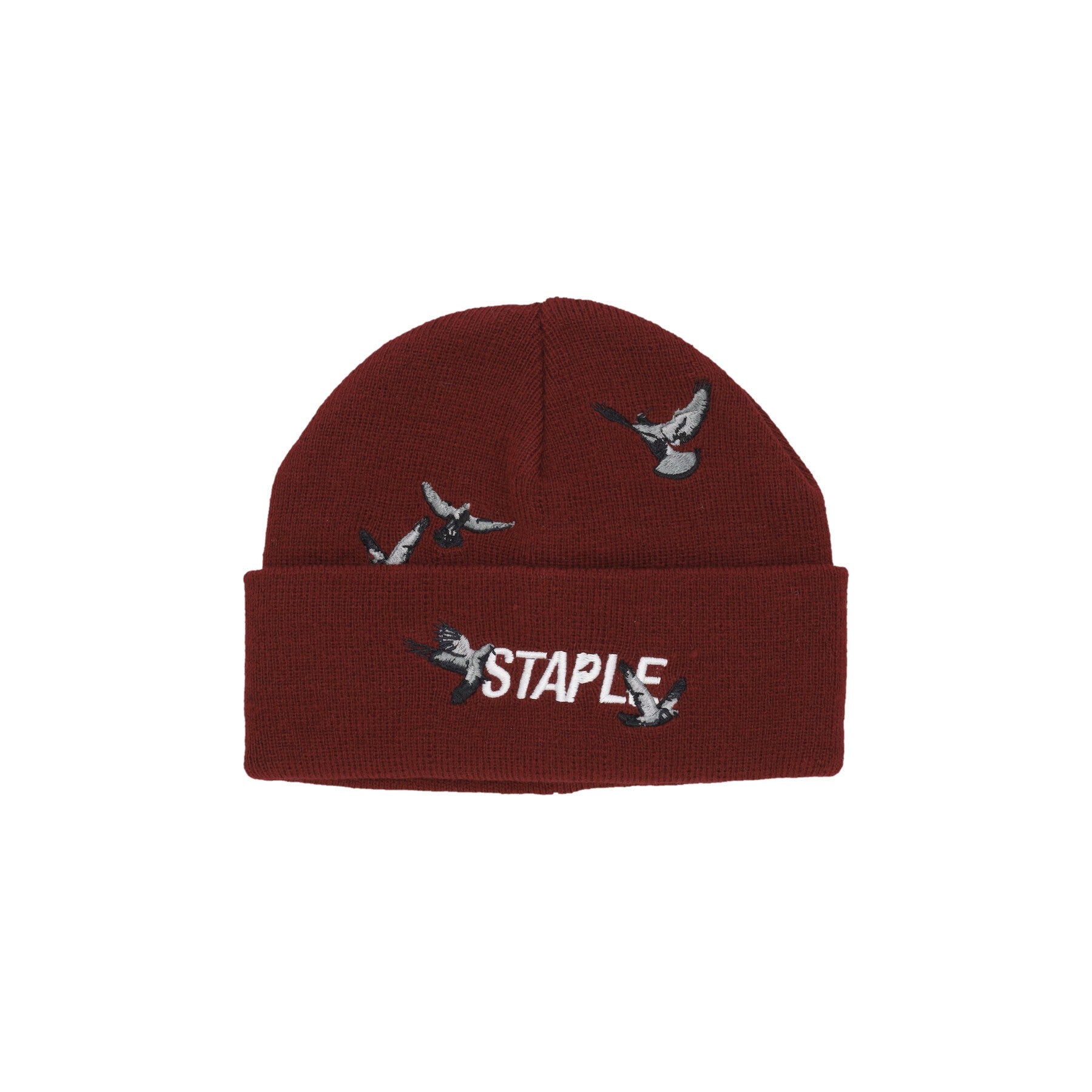 Staple, Cappello Uomo Flock Logo Beanie, Burgundy