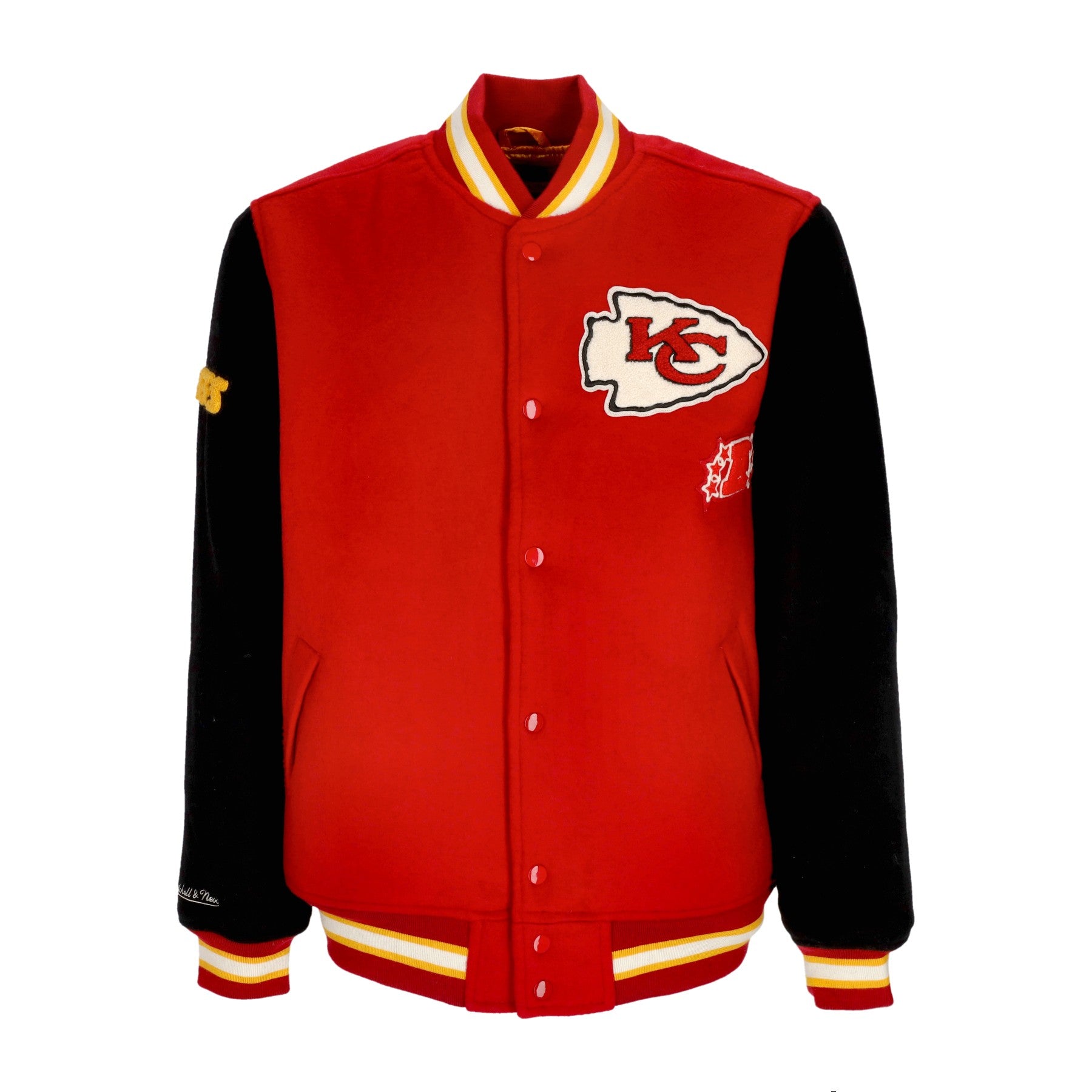 Mitchell & Ness, Giubbotto College Uomo Nfl Team Legacy Varsity Jacket Kanchi, Red/black