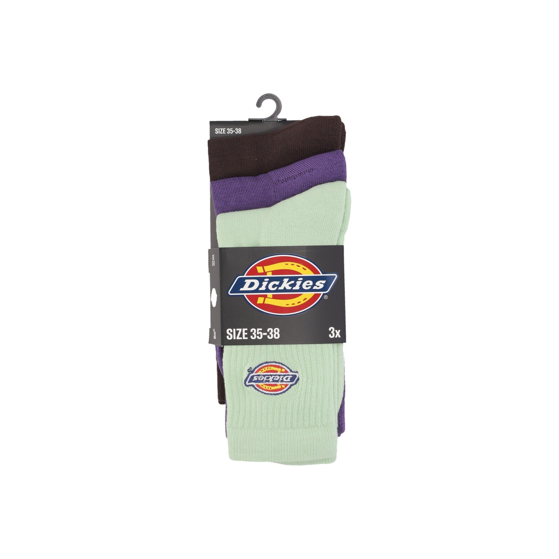 Dickies, Calza Media Uomo Valley Grove Embroidered Sock, Quiet Green/purple/dk Brown