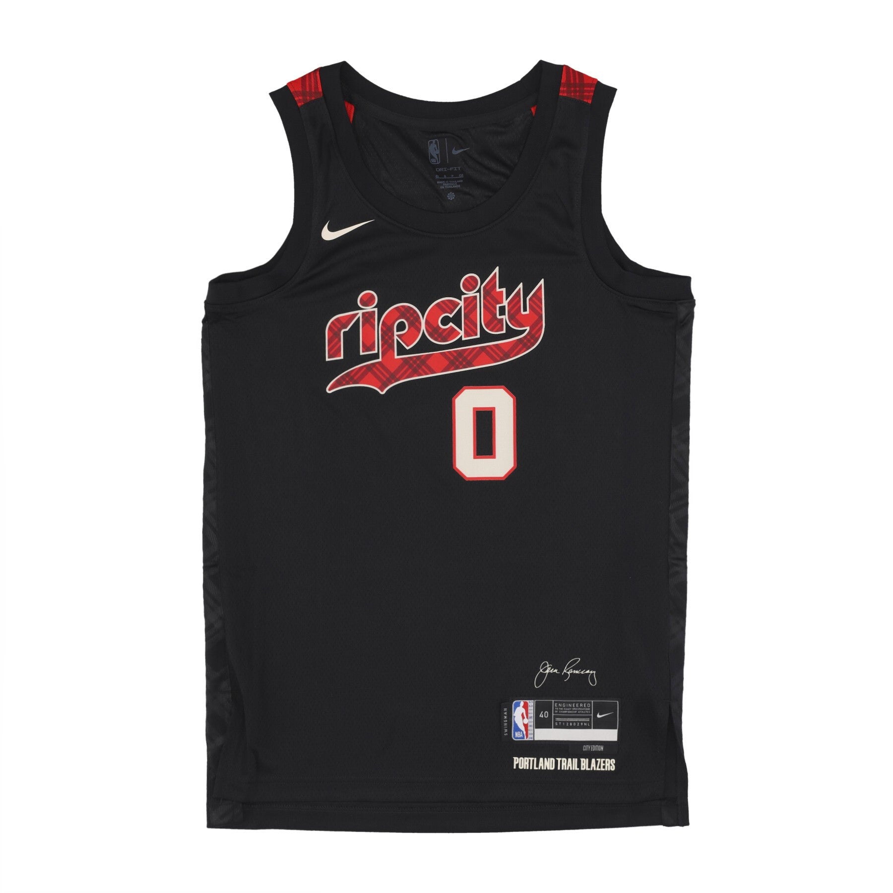 Nike Nba, Canotta Basket Uomo Nba City Edition 2023/24 Swingman Jersey No 0 Damian Lillard Porbla, Black
