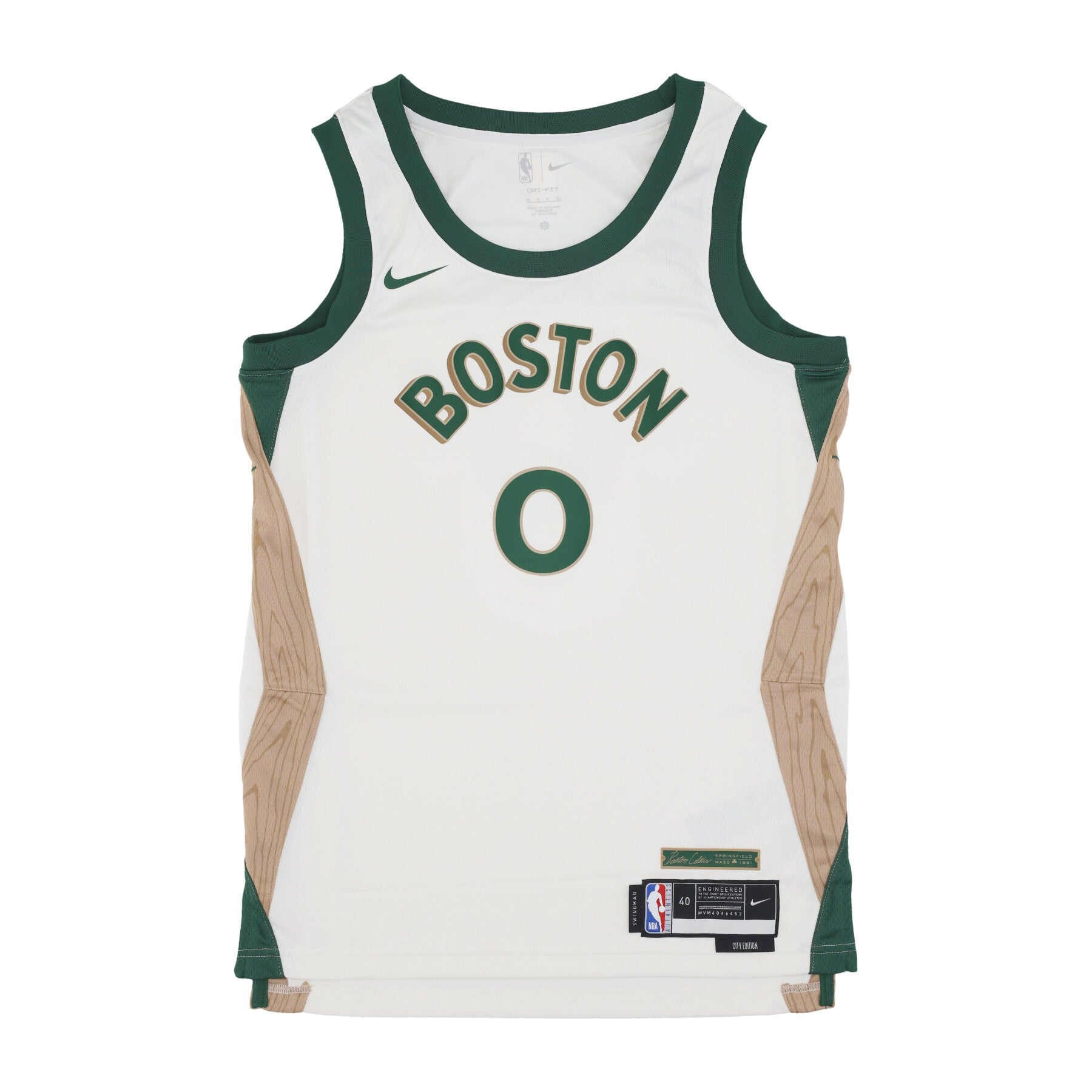Nike Nba, Canotta Basket Uomo Nba City Edition 2023/24 Swingman Jersey No 0 Jayson Tatum Boscel, Sail
