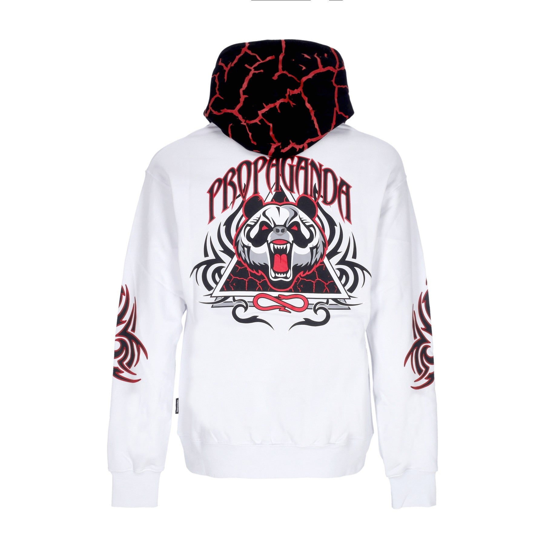 Propaganda, Felpa Cappuccio Uomo Triangle Panda Hoodie, White