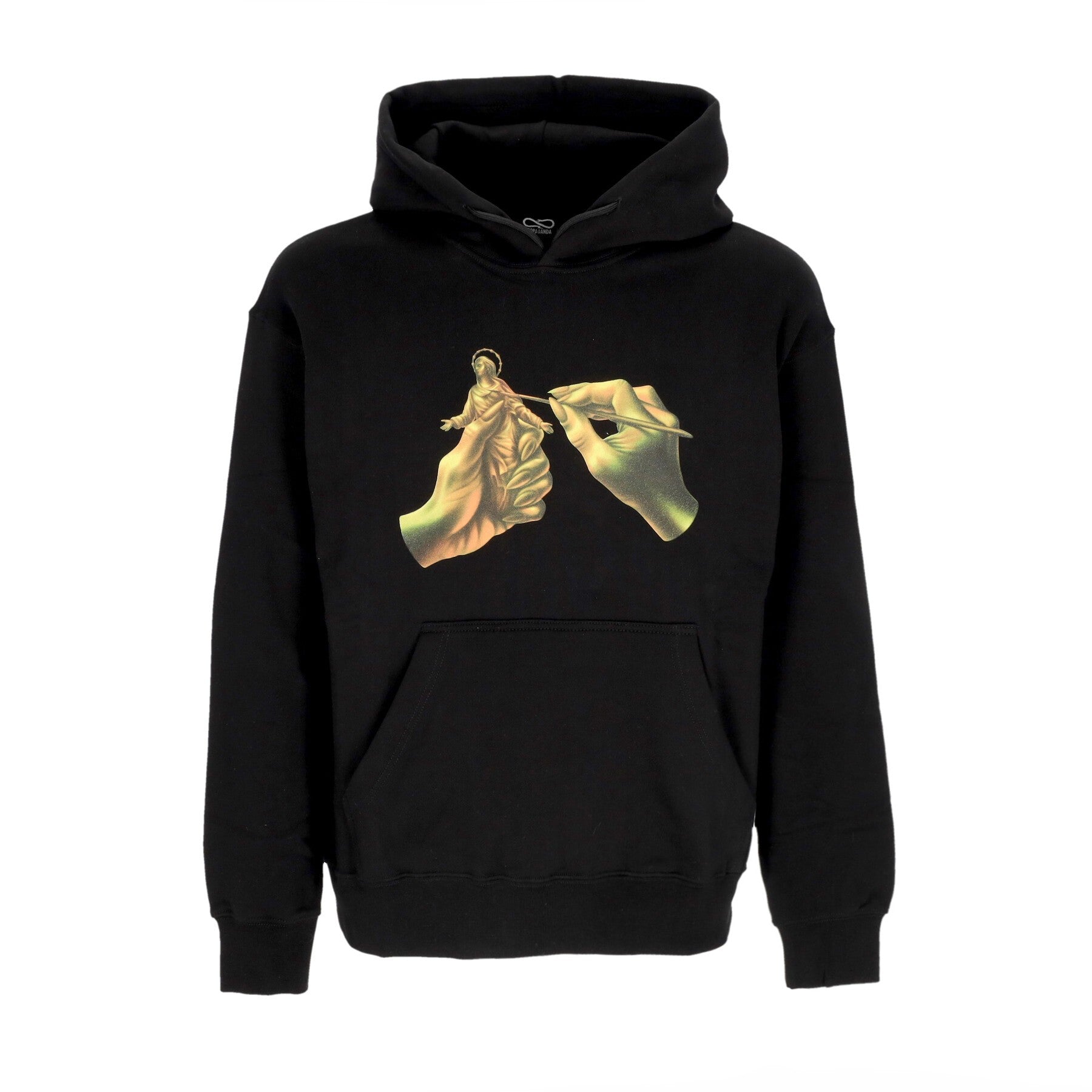 Propaganda, Felpa Cappuccio Uomo Dominet Hoodie, Black