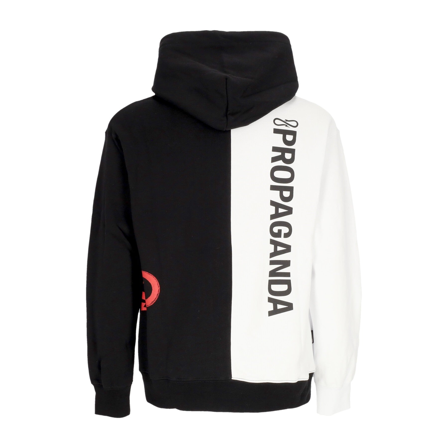 Propaganda, Felpa Cappuccio Uomo Logo Double Hoodie, White/black