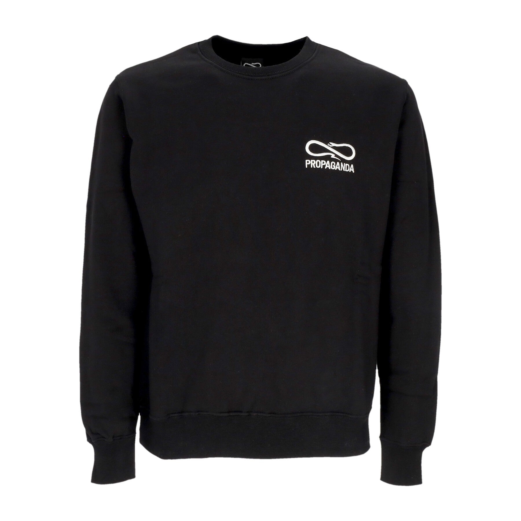 Propaganda, Felpa Girocollo Uomo Logo Embroidery Crewneck, Black