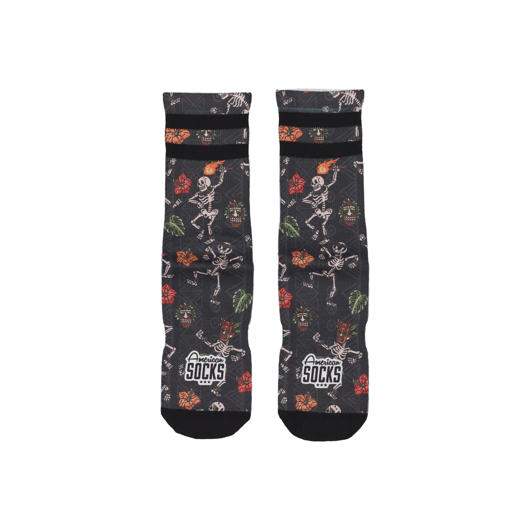 American Socks, Calza Media Uomo Signature Dancing Skeletons, Black/multi