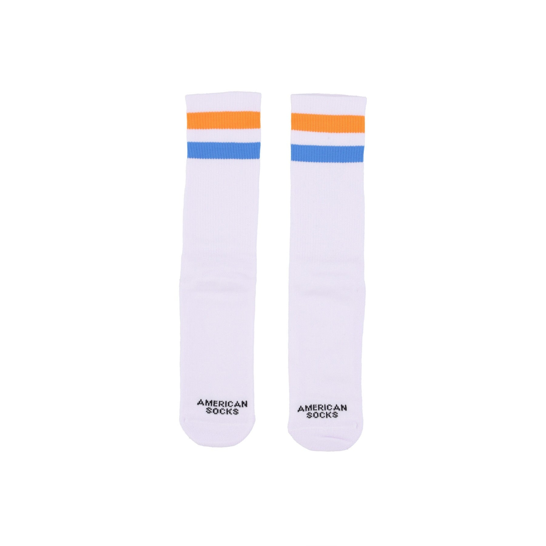 American Socks, Calza Media Uomo Mid High Rocket Man, White/orange