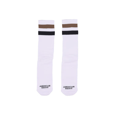 American Socks, Calza Media Uomo Mid High Gizmo, White/brown