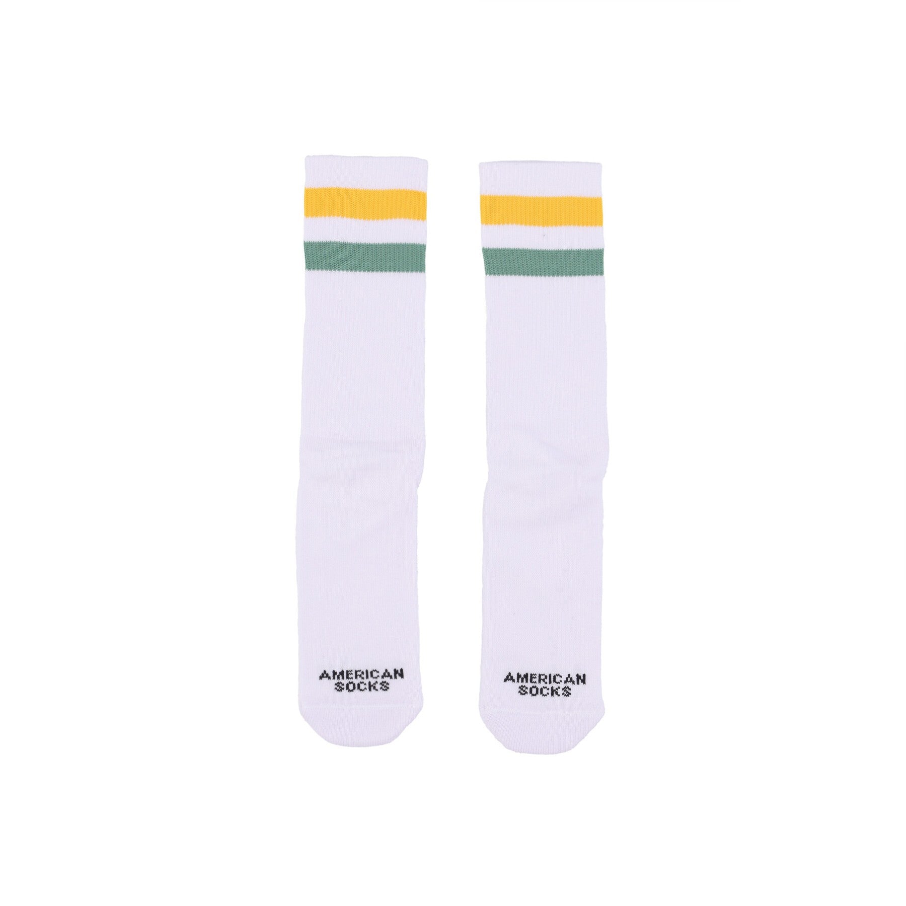 American Socks, Calza Media Uomo Mid High Eddie, White/yellow