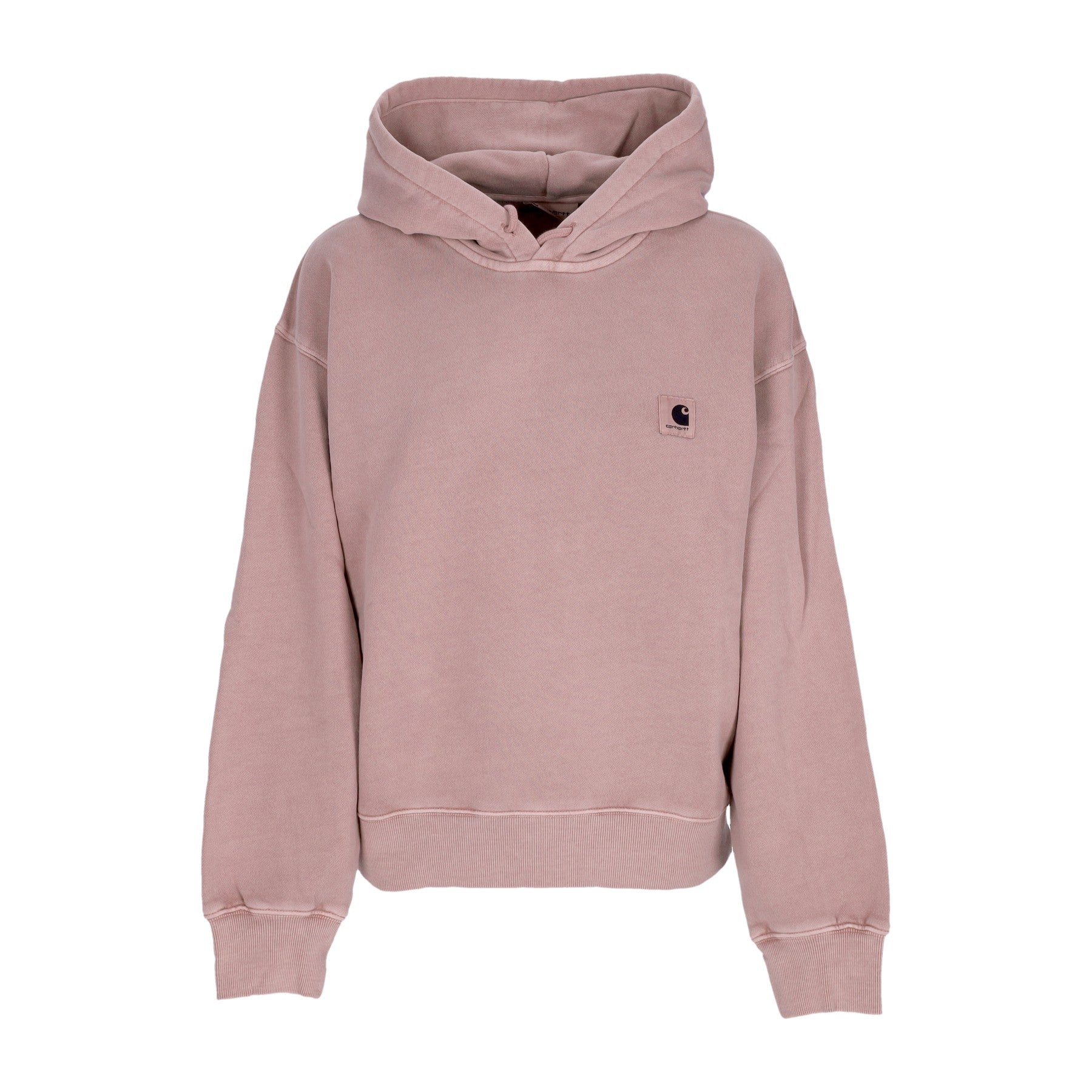 Carhartt Wip, Felpa Leggera Cappuccio Donna W Nelson Hooded, Glassy Pink Garment Dyed