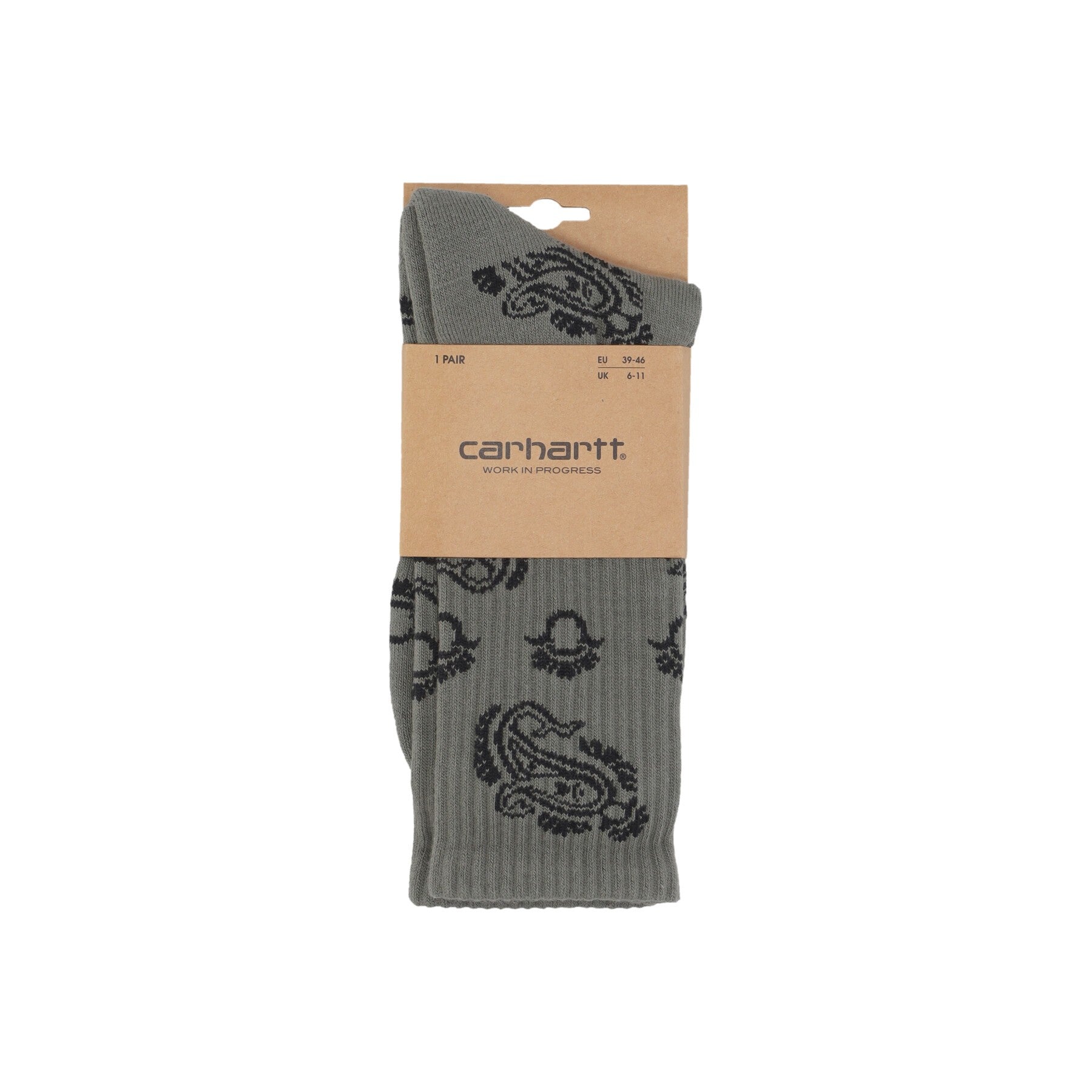 Carhartt Wip, Calza Media Uomo Paisley Socks, Paisley Big Jacquard/plant
