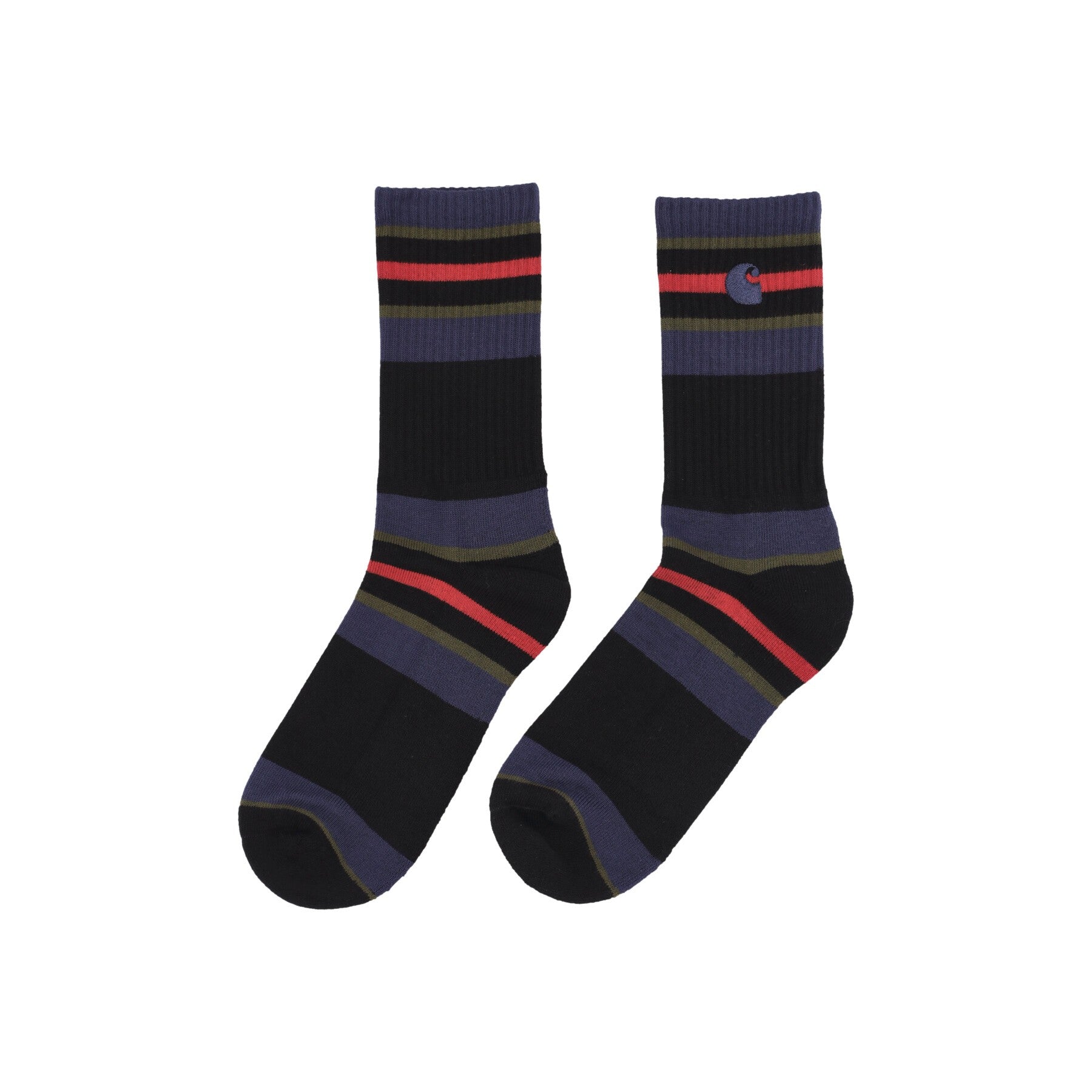 Carhartt Wip, Calza Media Uomo Oregon Socks, Starco Stripe/black