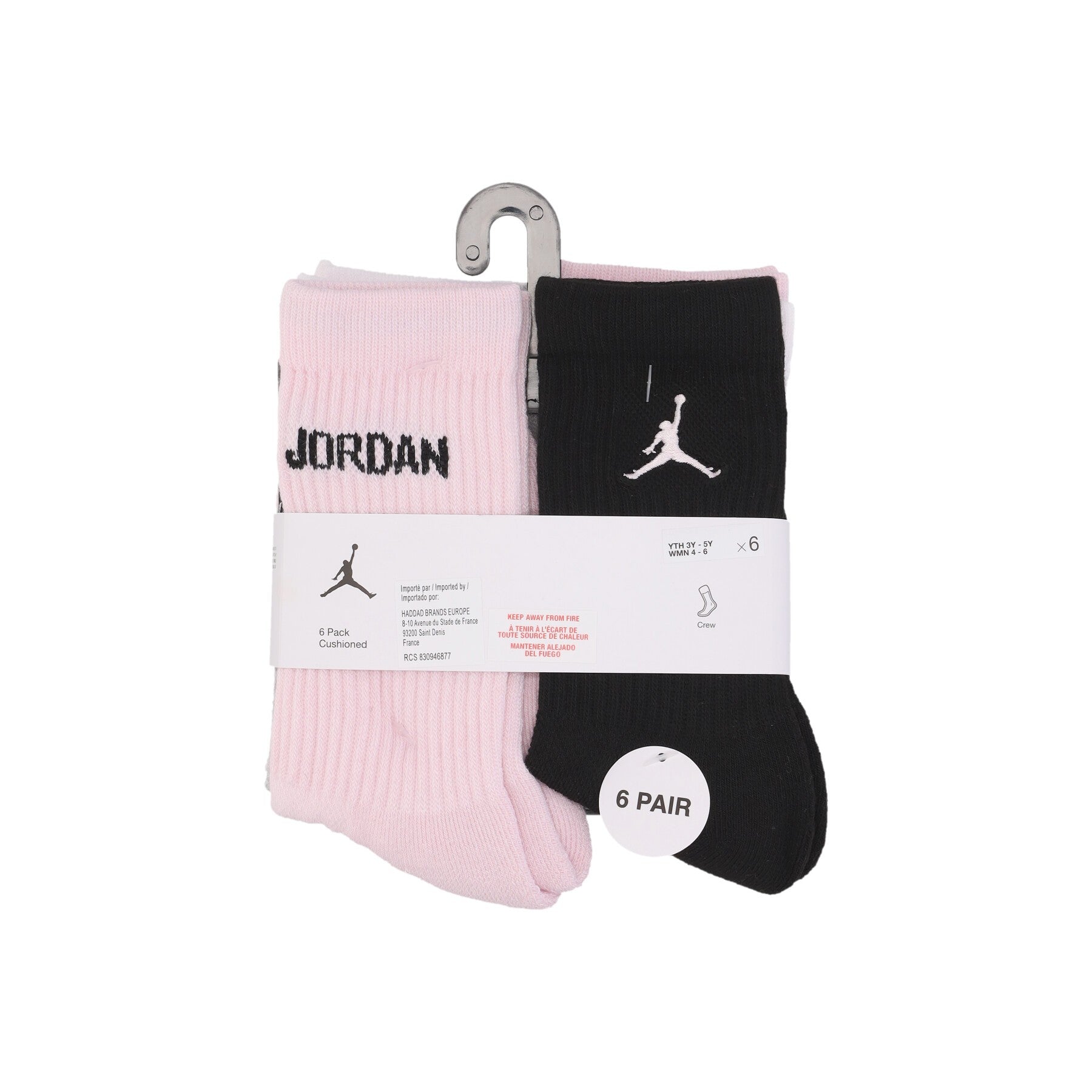 Medium Girl Sock Legend Crew Socks 6pk Pink Foam