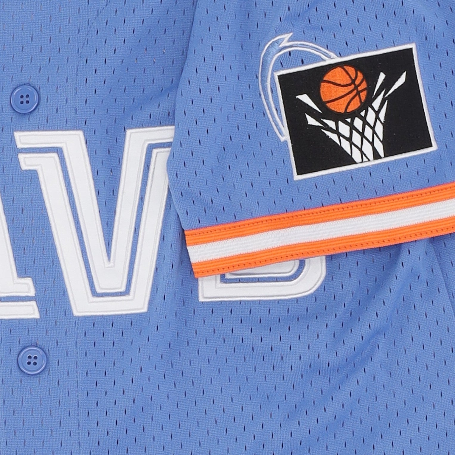 Mitchell & Ness, Casacca Bottoni Uomo Nba On The Clock Mesh Button Front Clecav, 