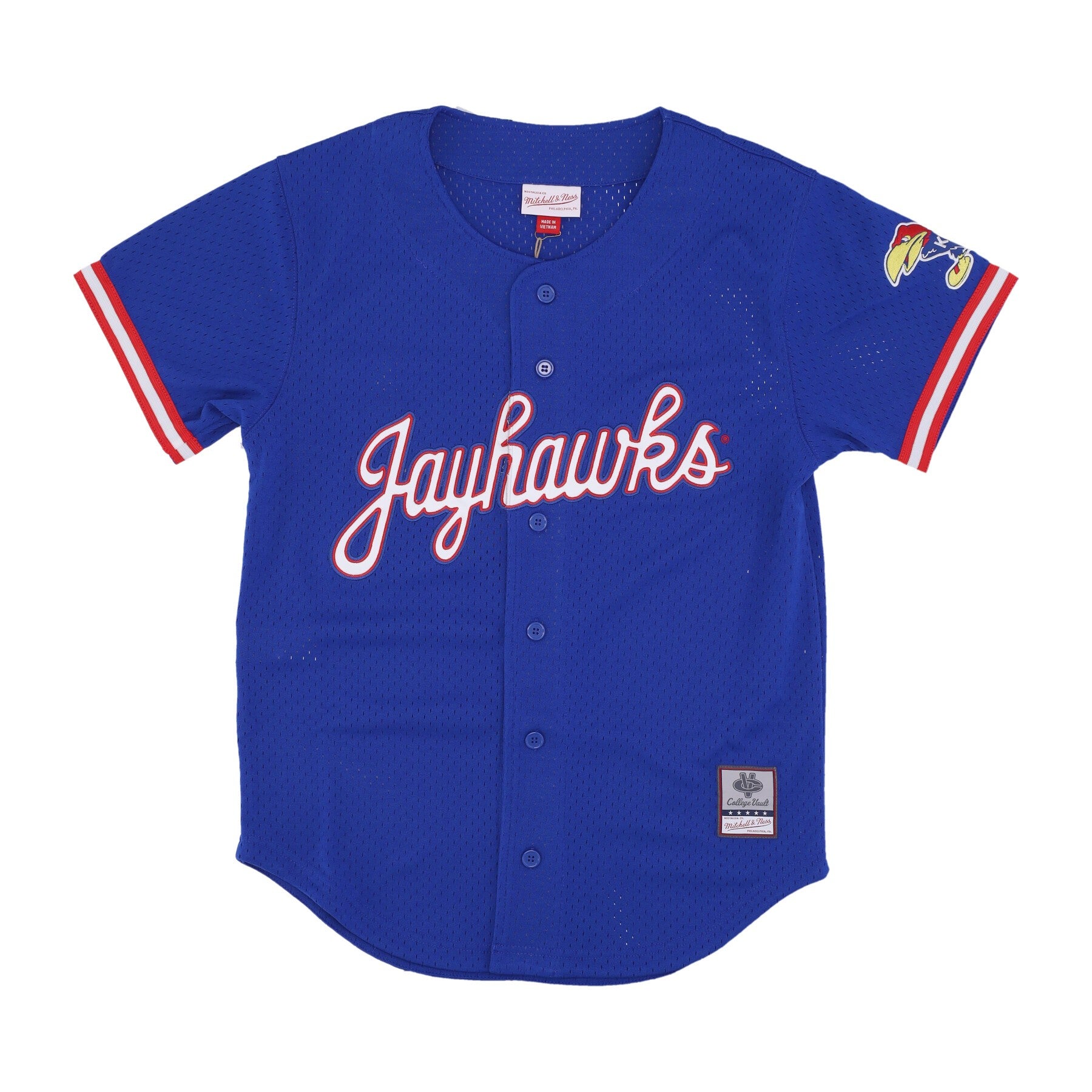 Mitchell & Ness, Casacca Bottoni Uomo Ncaa On The Clock Mesh Button Front Kanjay, Royal