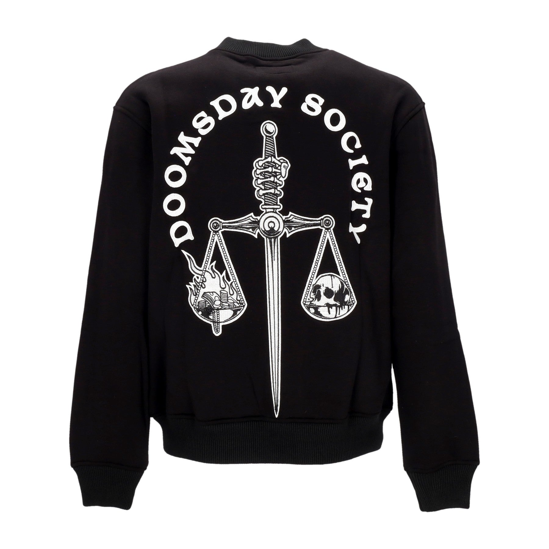 Doomsday, Giubbotto Uomo Justice Varsity Crewneck, Black